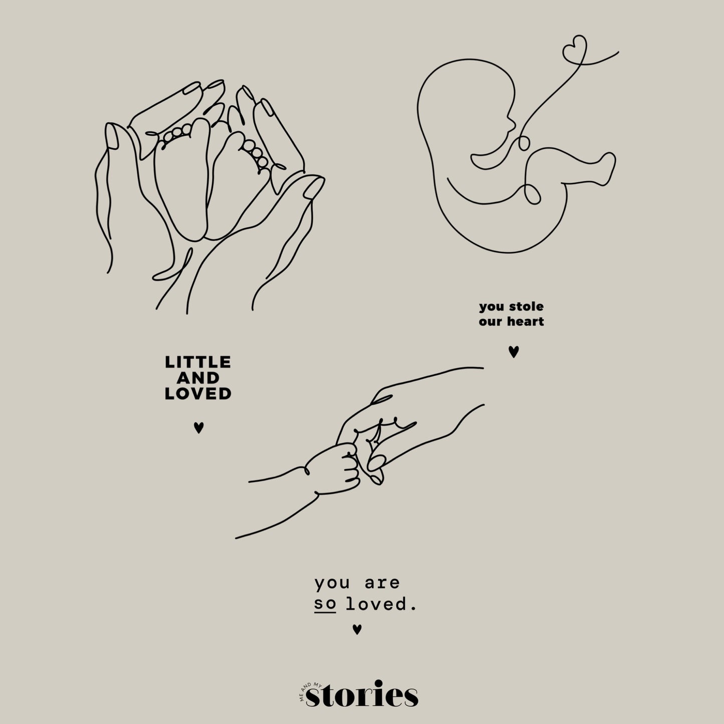 Digitale Plotterdatei - Baby Line Art Set