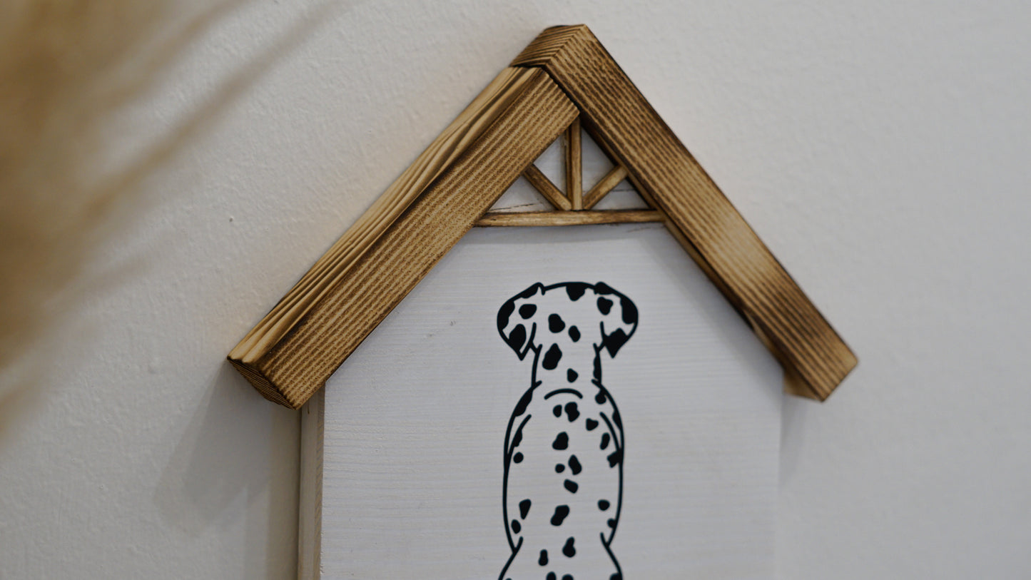 Personalized wooden dog coat rack - hook for dog leash with desired name