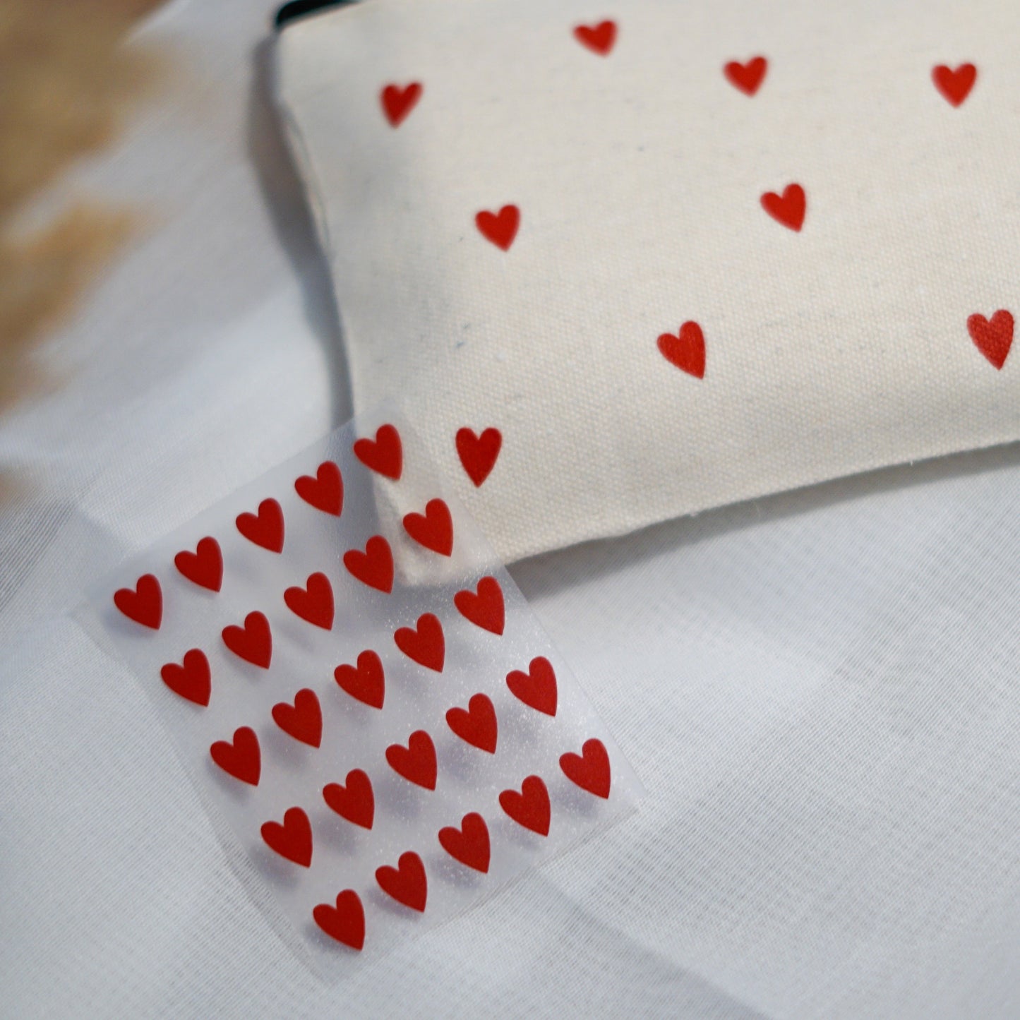 Iron-on patch - Red Mini Hearts