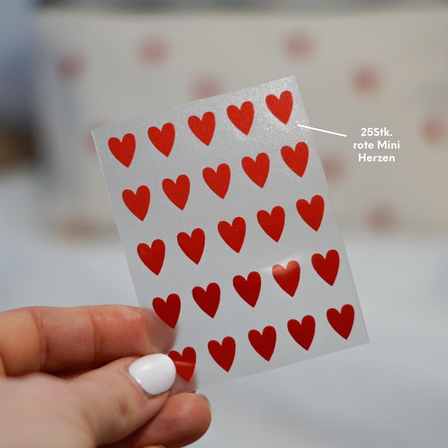 Iron-on patch - Red Mini Hearts