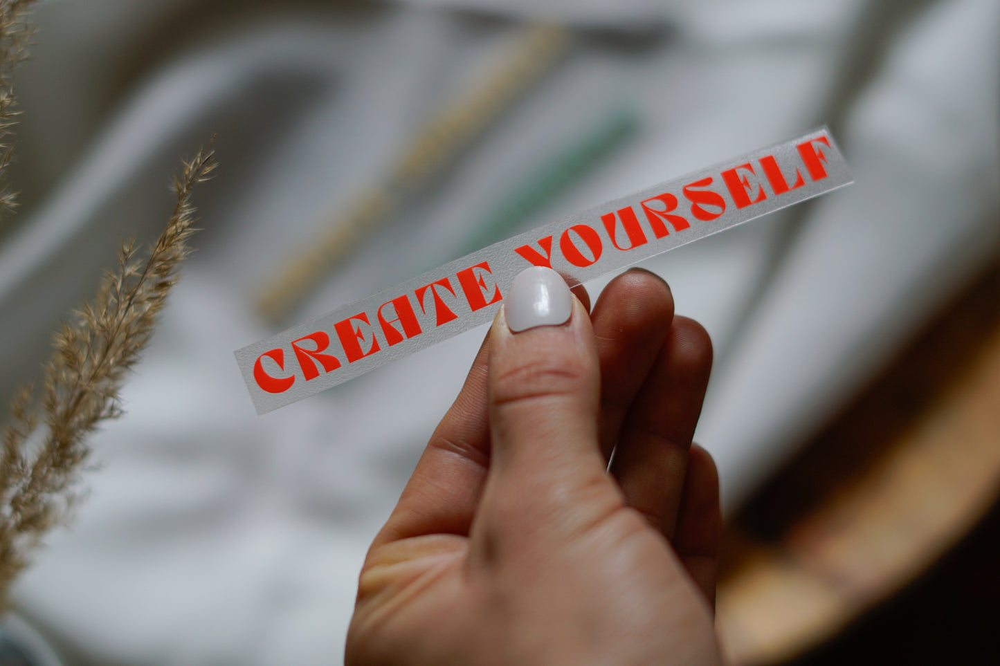 Bügelbild - Spruch "create yourself"