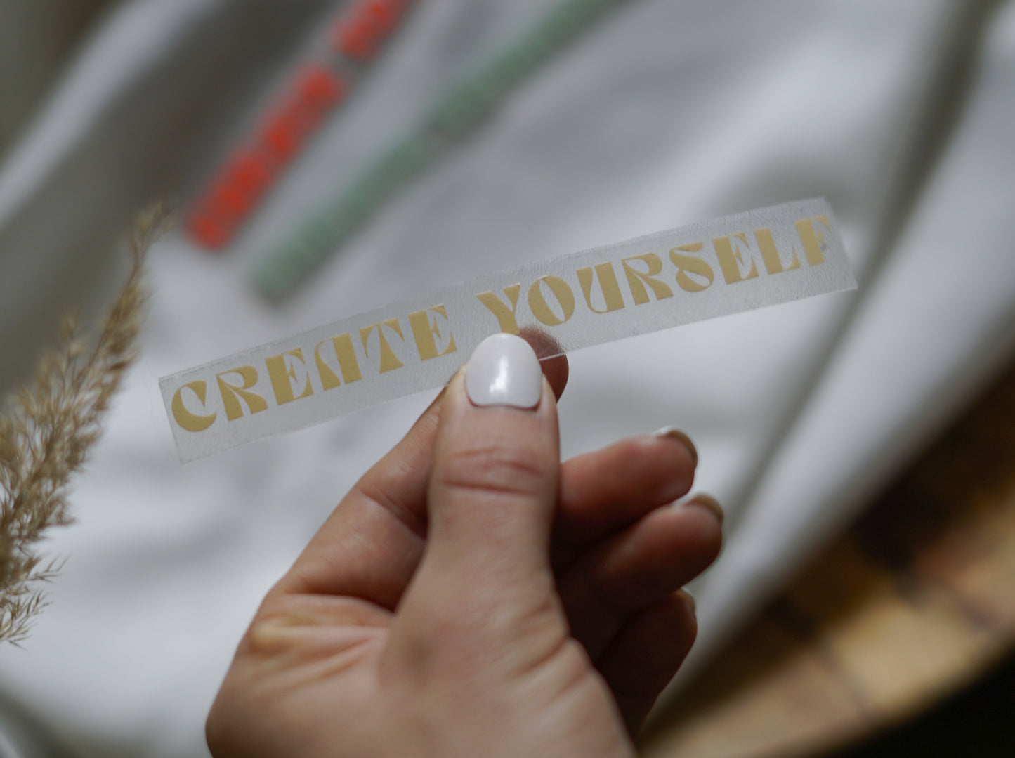 Bügelbild - Spruch "create yourself"