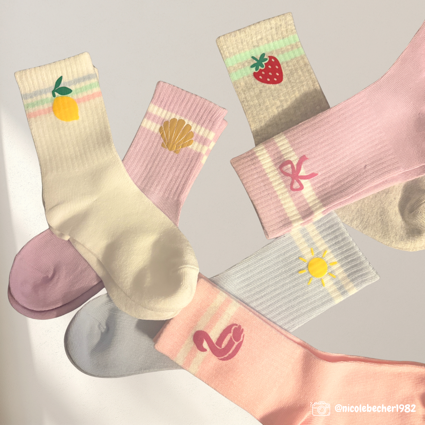 Plotterdatei SVG - Socken Sommer Symbole | Beach Vibes Motive