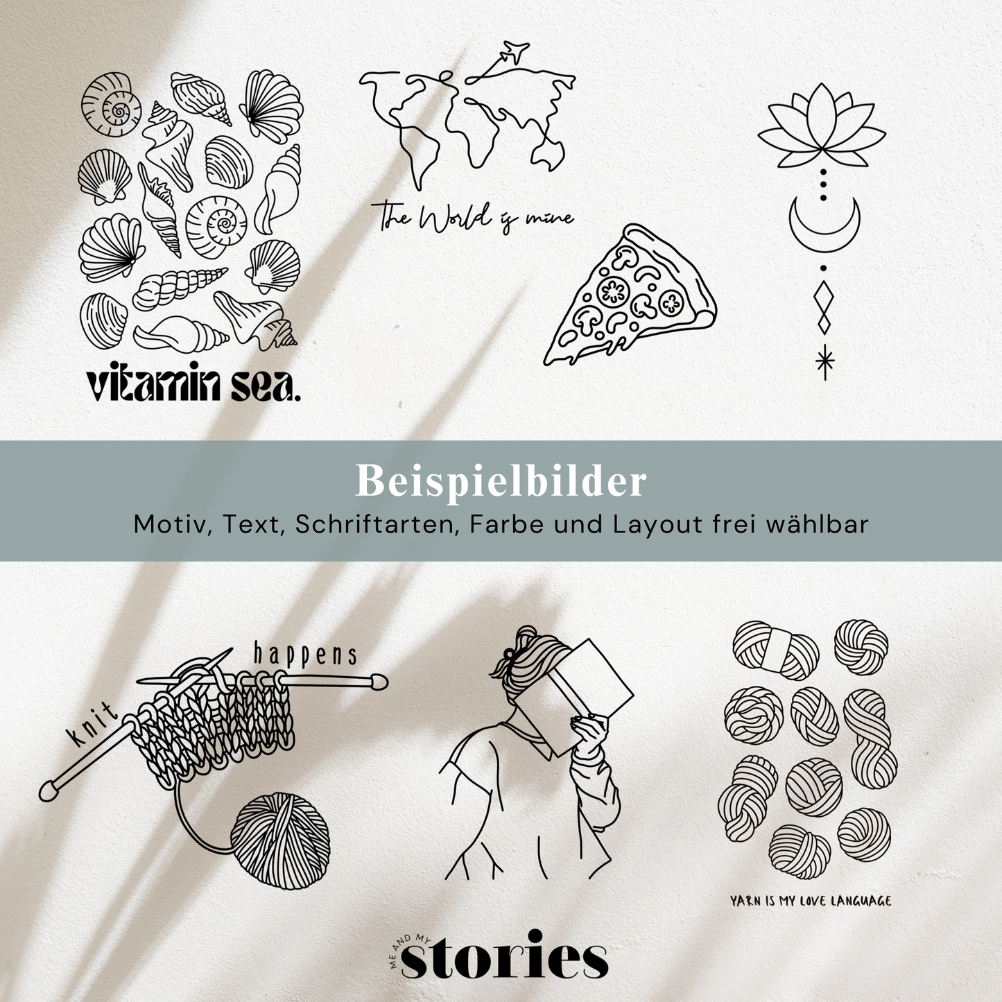 Handgezeichnetes Wunschmotiv als Bügelbild – individuelle Illustration oder Symbol, modern im minimalistischen Stil umgesetzt und fix & fertig zum Aufbügeln.