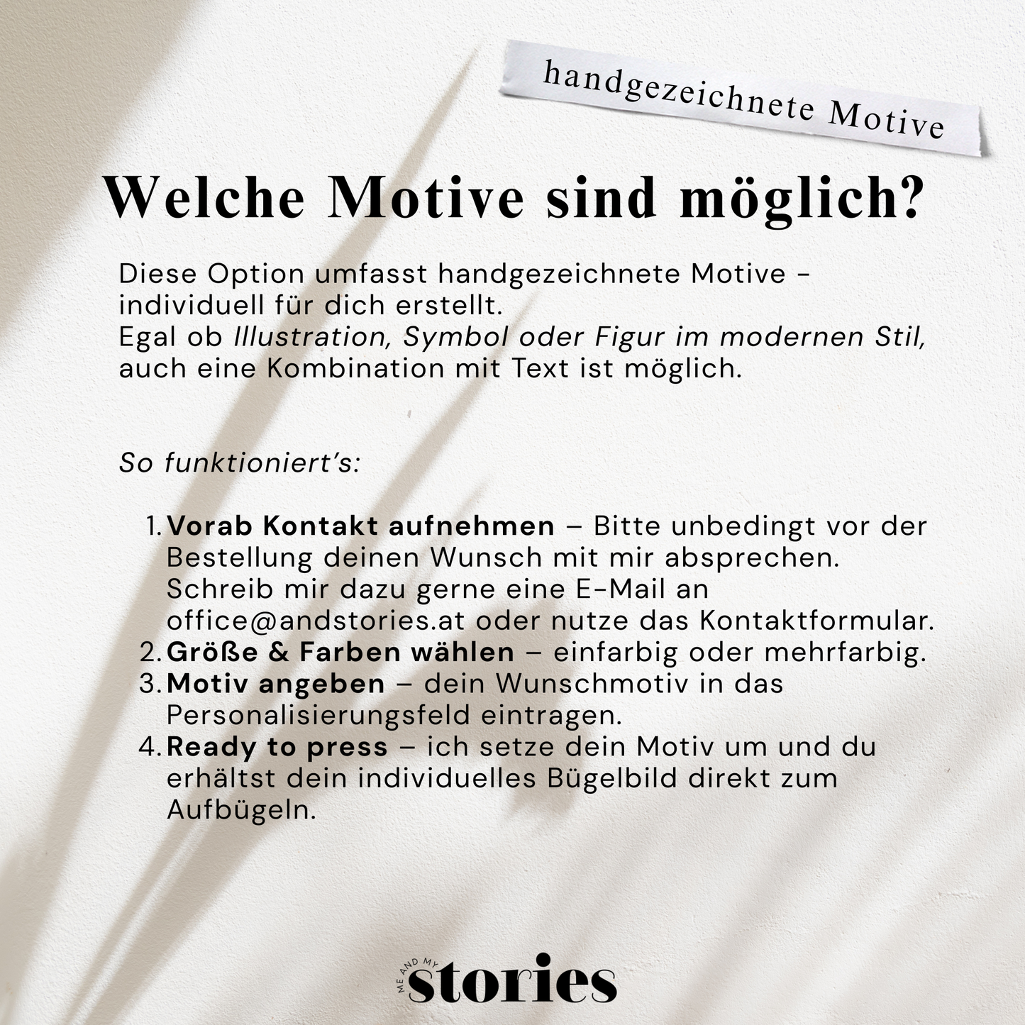 Handgezeichnetes Wunschmotiv als Bügelbild – individuelle Illustration oder Symbol, modern im minimalistischen Stil umgesetzt und fix & fertig zum Aufbügeln.
