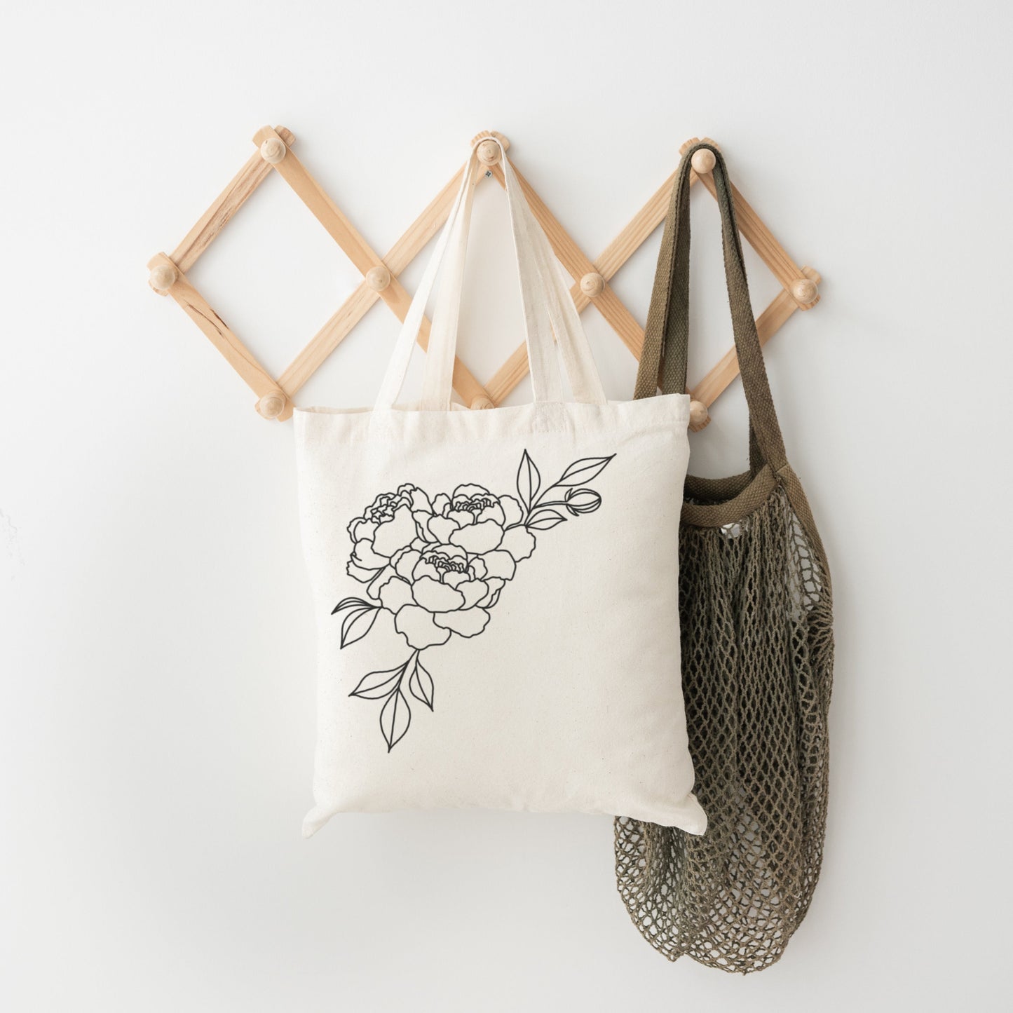 Digitale Plotterdatei mit gebogener Pfingstrose im Line Art Stil – minimalistisches Design für Shirts, Taschen oder Deko