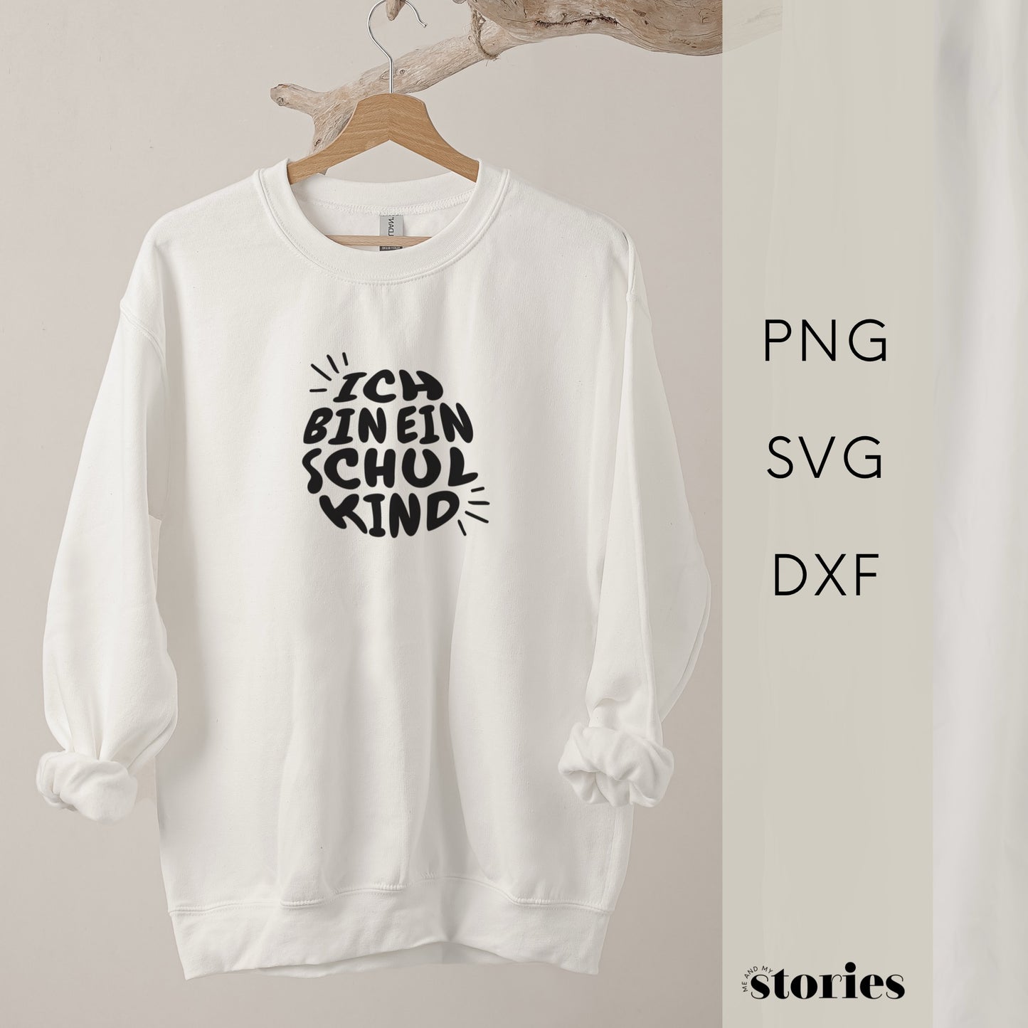 Digitale Plotterdatei „Ich bin ein Schulkind“ – verspieltes Design, perfekt für den Schulstart und zur Einschulung. Ideal für T-Shirts, Taschen und Schulzubehör.
