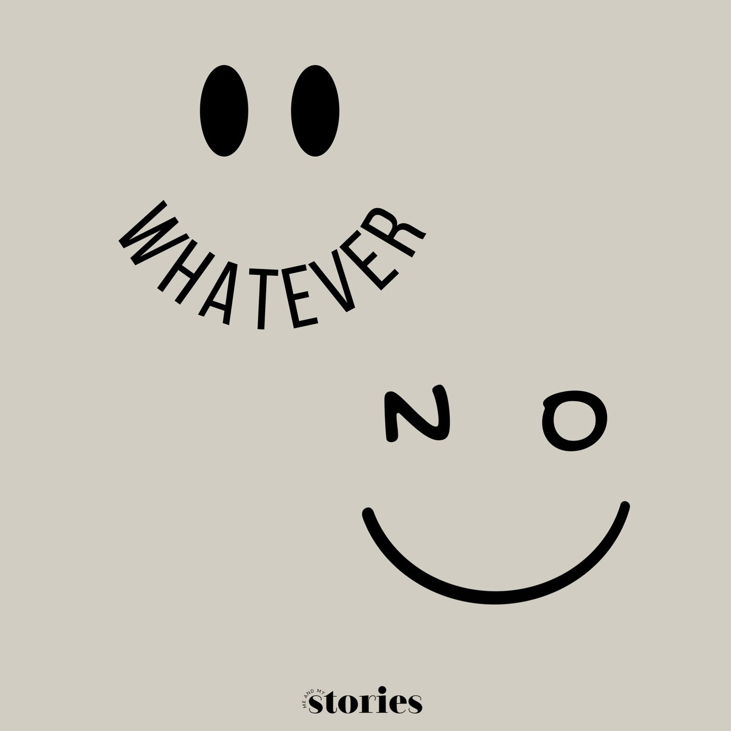 Digitale Plotterdatei mit zwei Smiley-Designs: Ein Smiley mit „NO“ als Augen und ein Smiley mit „WHATEVER“ als gebogenem Mund. Perfekt für Hoodies, Shirts und Accessoires.