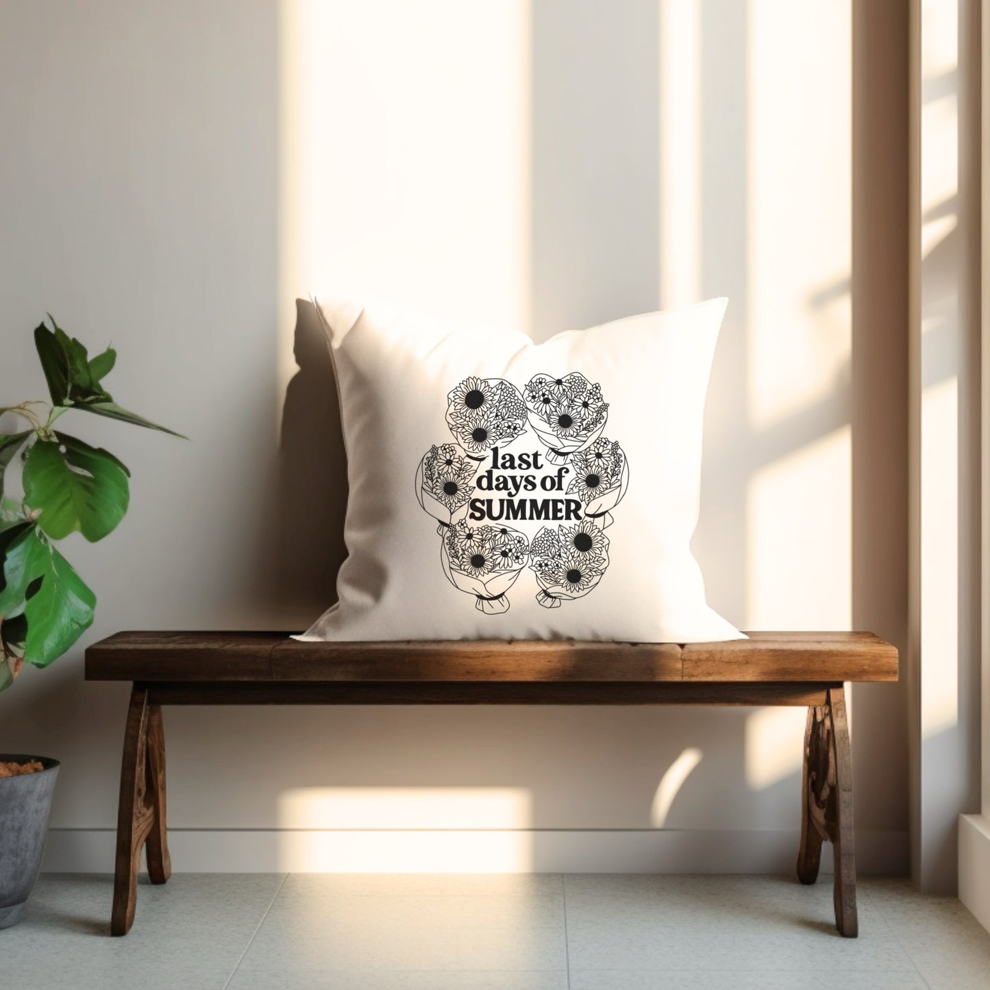 Plotterdatei Last Days of Summer – florales Line Art mit Sonnenblumen und Spätsommer-Blumenstrauß
