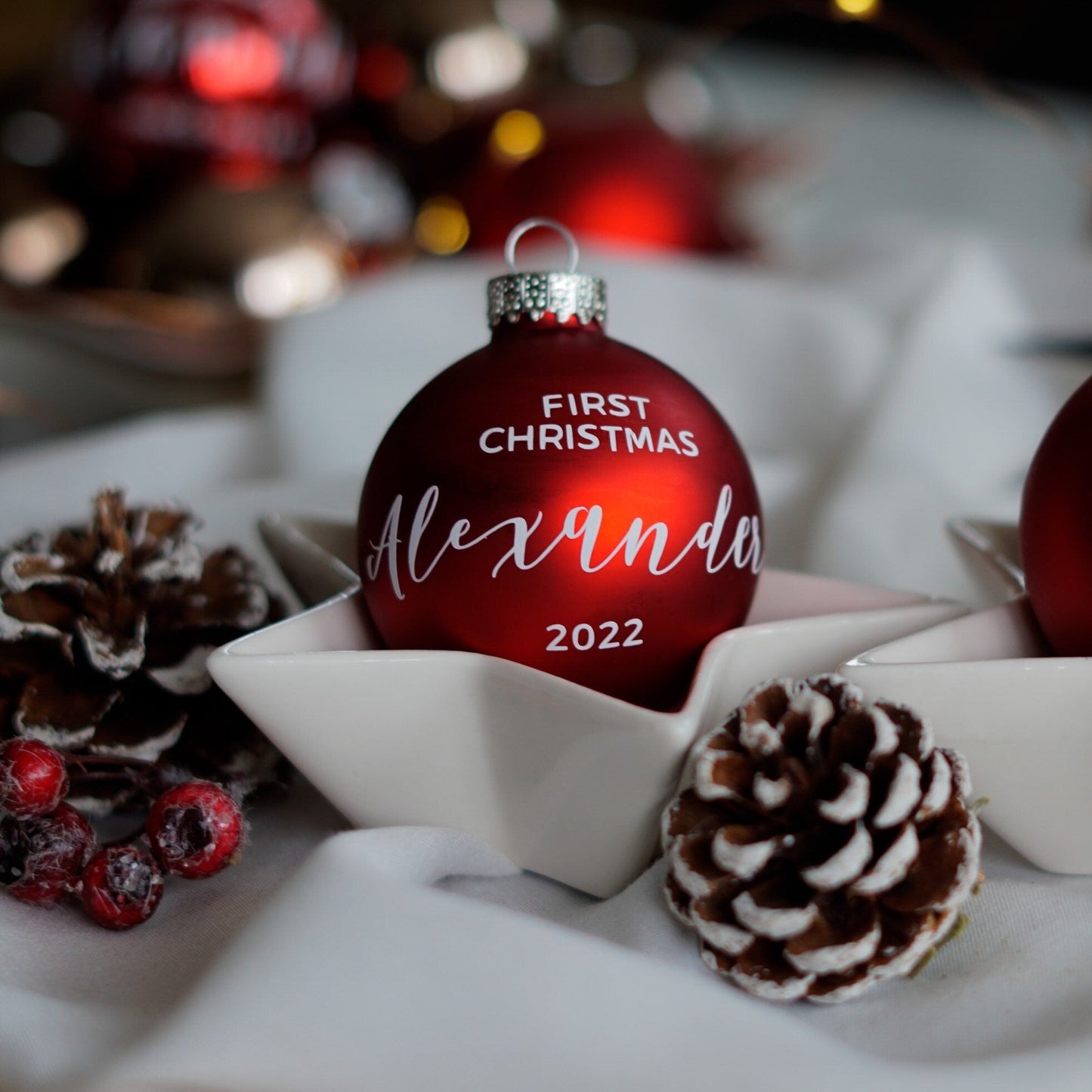 Sticker/Aufkleber Wunschtext - Erstes Weihnachten / Dein Wunschname