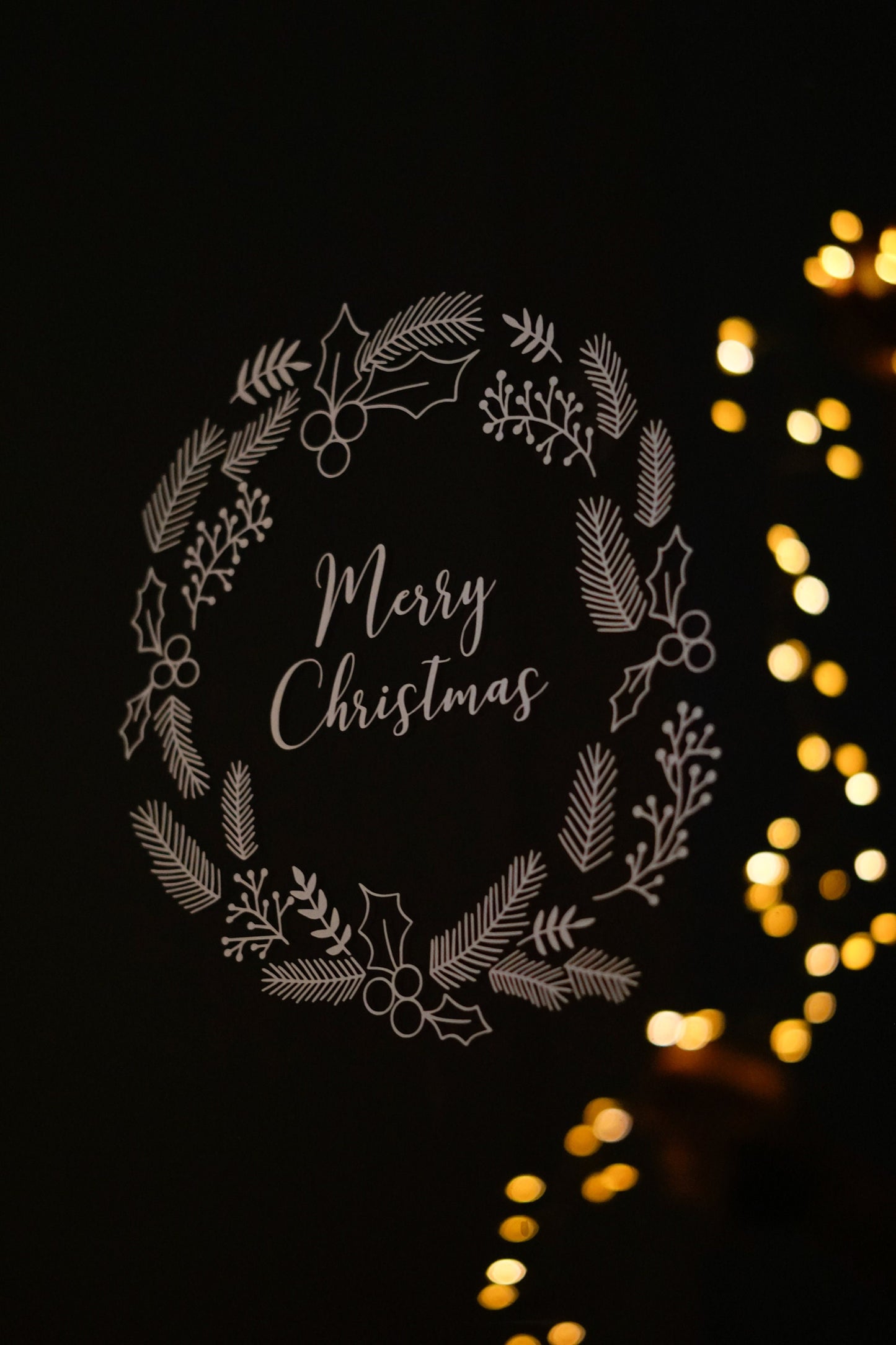 Sticker/Aufkleber Set - Fensterbild "Mistelzweig & Weihnachtskranz“