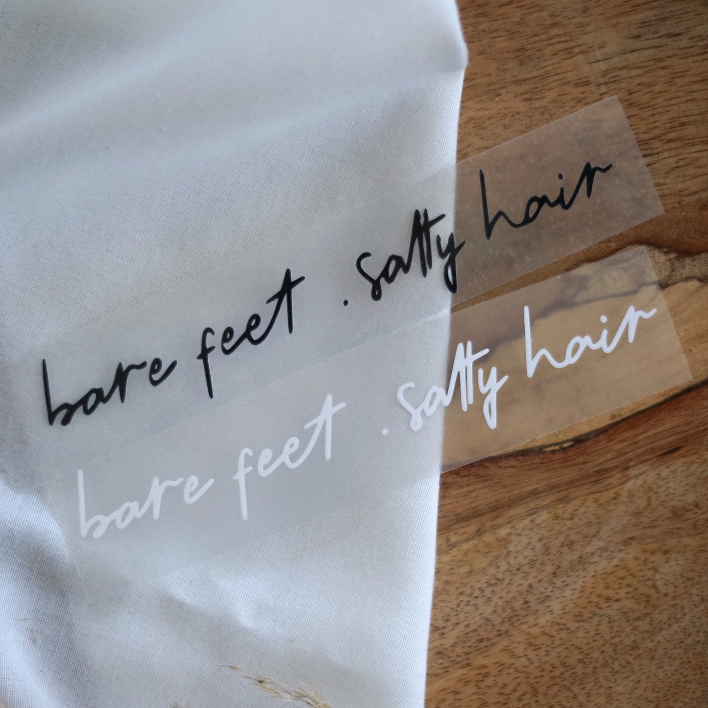 Iron-on image - "bare feet and salty hair"