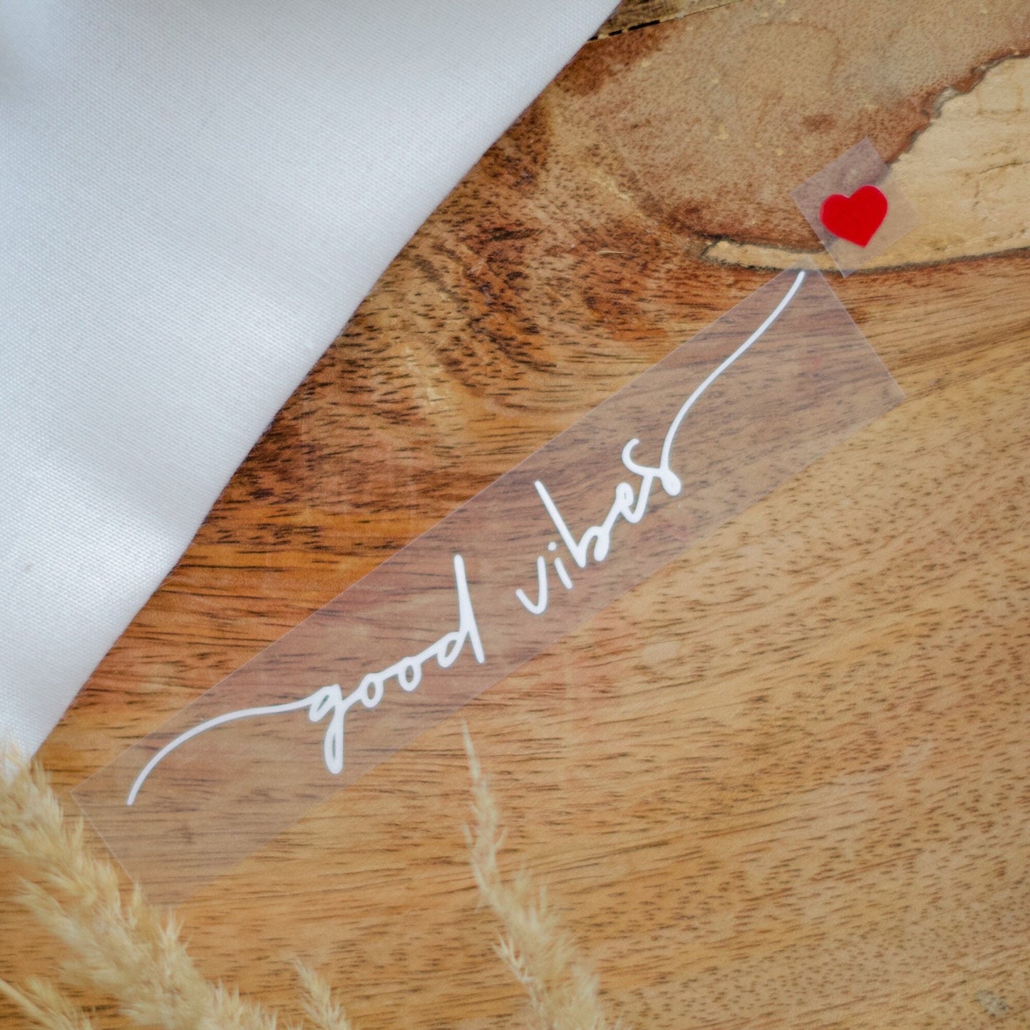 Iron-on patch - "Good Vibes" / lettering for neck cuffs