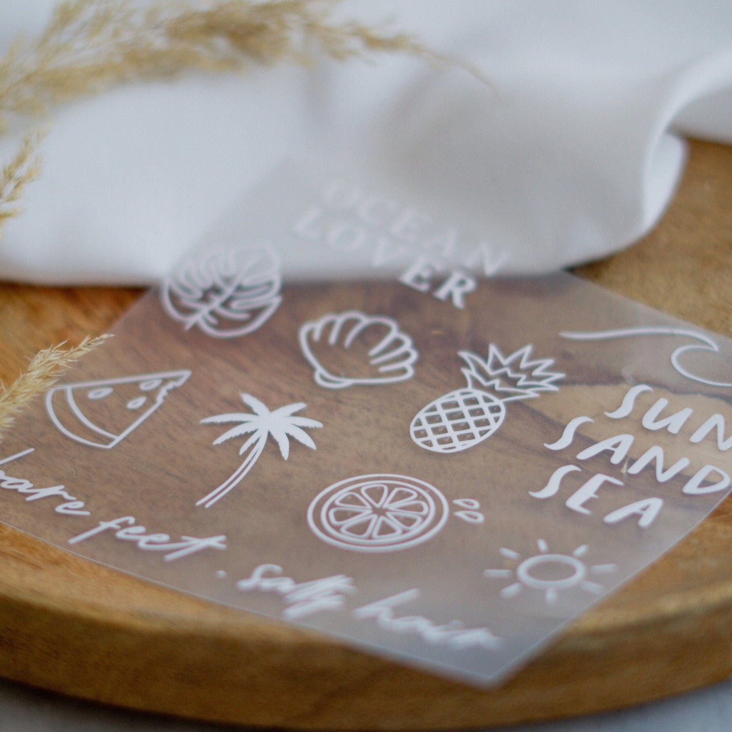 Iron-on summer set - lettering, sayings, palm tree & sea