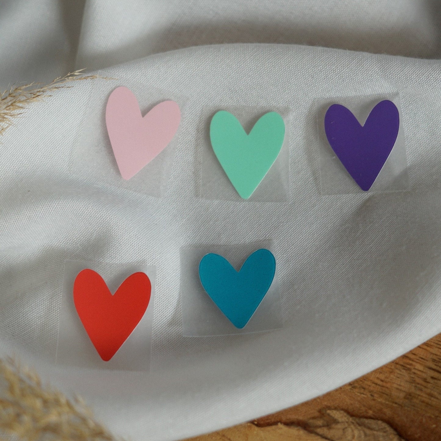 Iron-on patch - colorful hearts