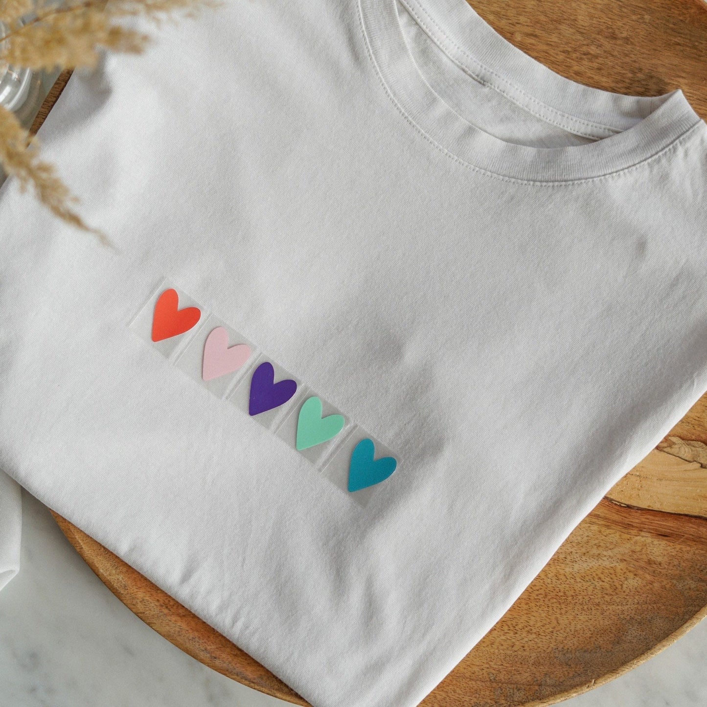 Iron-on patch - colorful hearts
