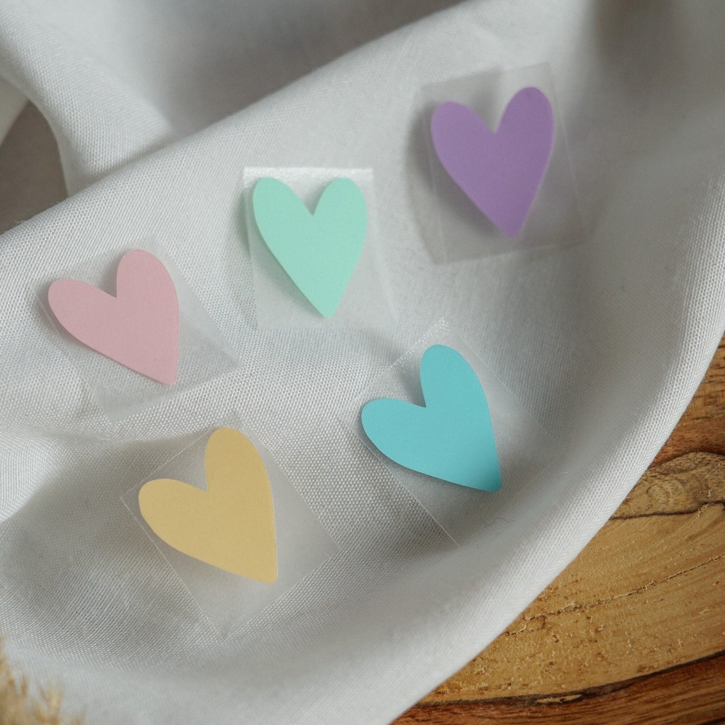 Iron-on image - colorful hearts pastel