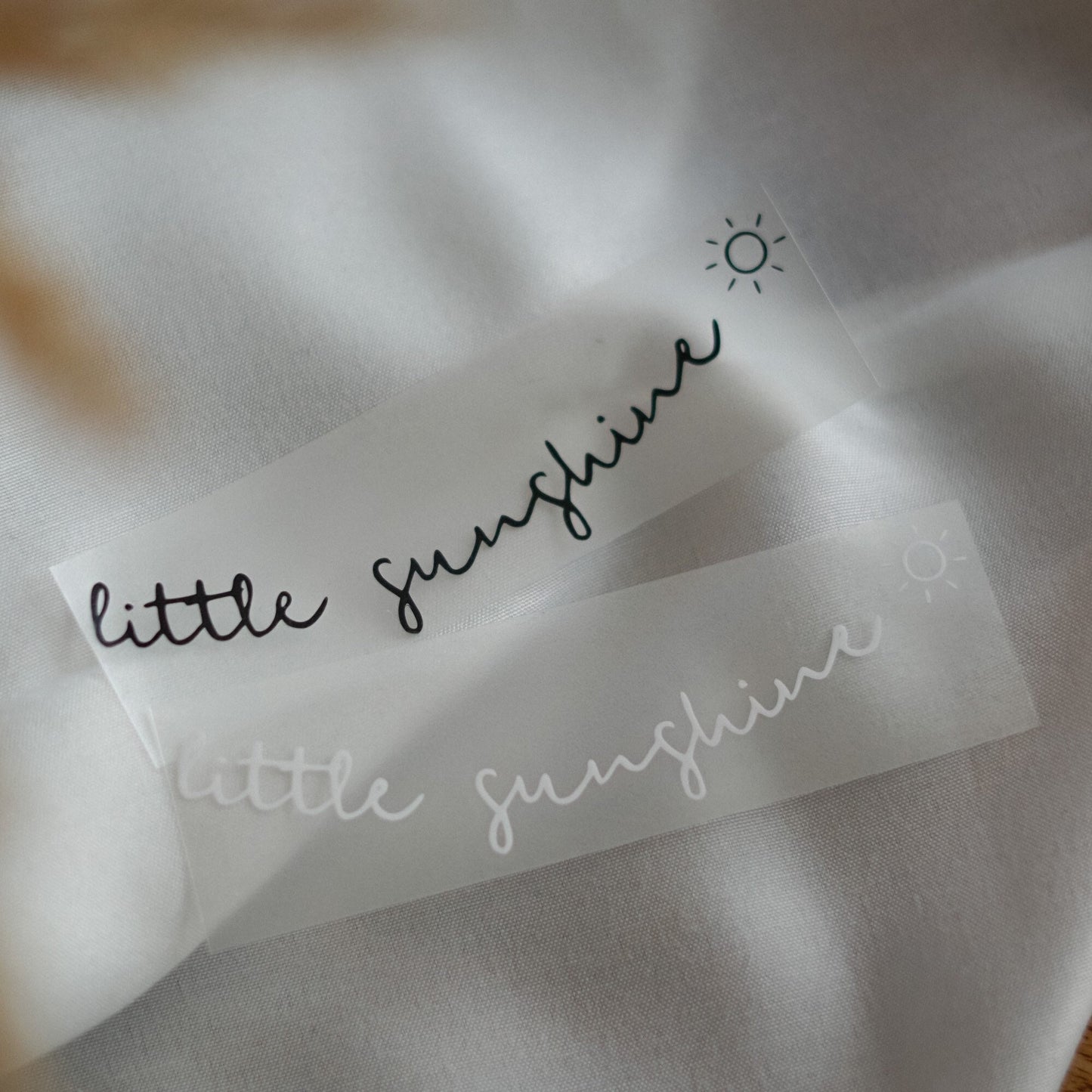 Iron-on patch - "little sunshine" / lettering for neck cuffs