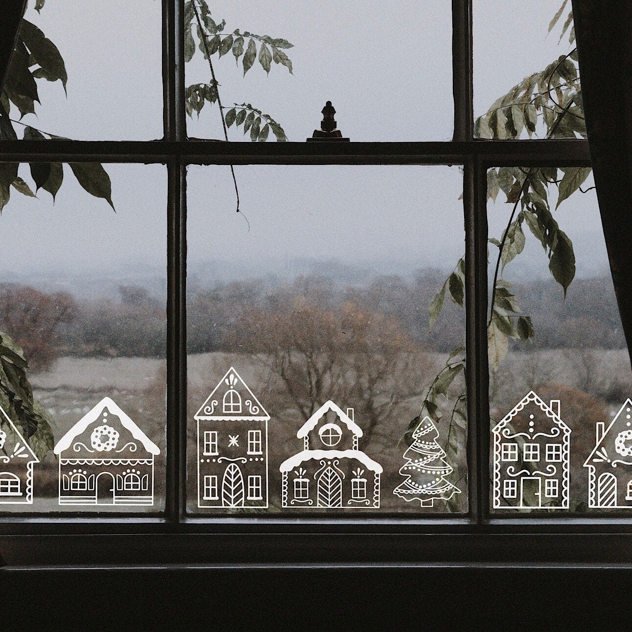 Digital plotter file - Winter landscape & gingerbread village set