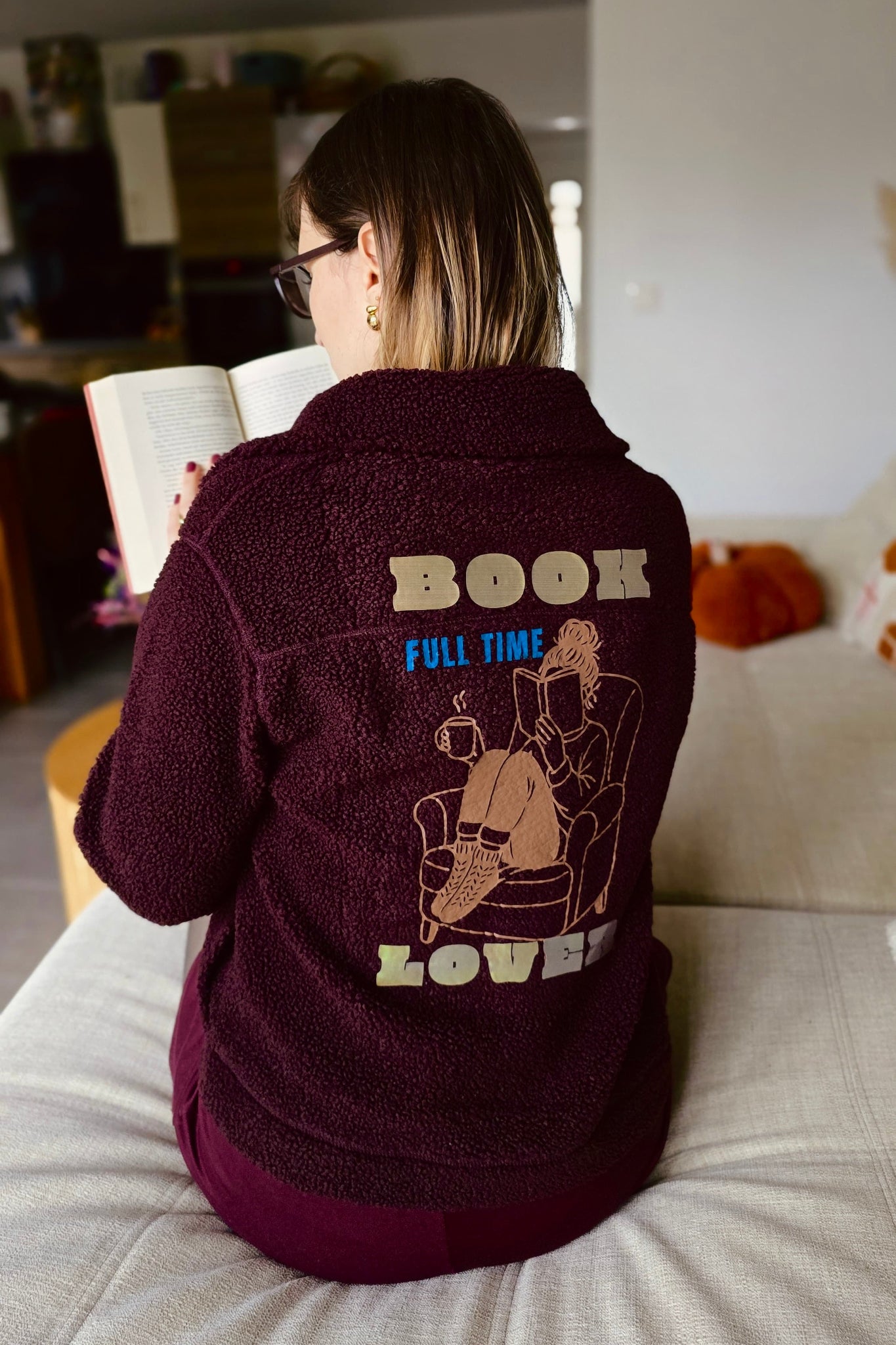 Die Plotterdatei "Full time book lover" aus drei verschiedenen Folien