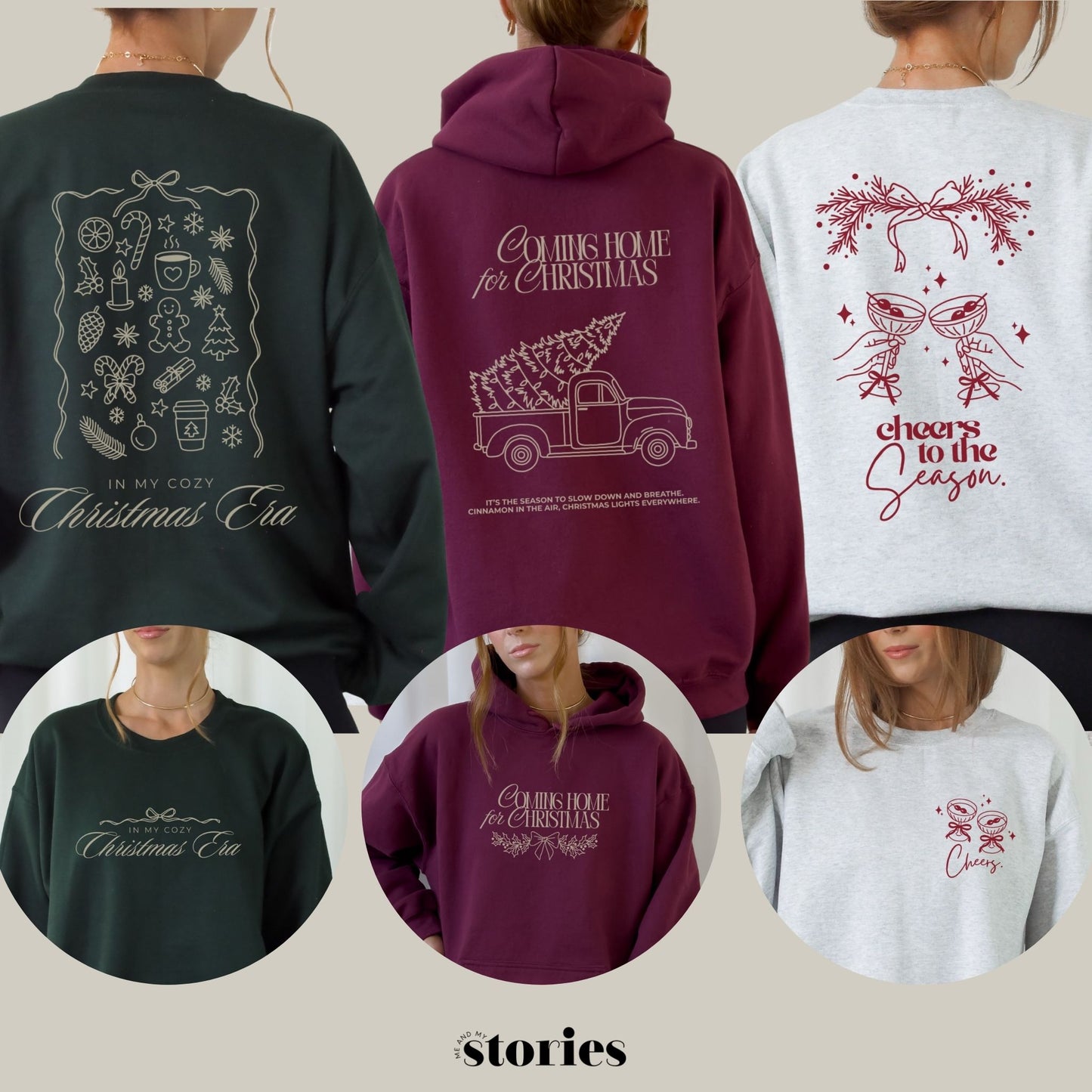 Weihnachtliches Plotterdatei-Set aus drei Designs – cozy, festlich und perfekt für selbstgemachte Christmas Sweater, Deko und Geschenkideen.