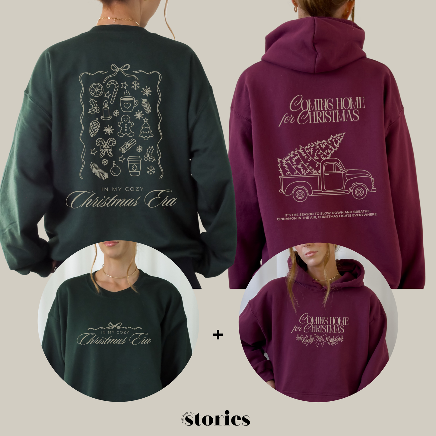 Weihnachtliches Plotterdatei-Set aus drei Designs – cozy, festlich und perfekt für selbstgemachte Christmas Sweater, Deko und Geschenkideen.