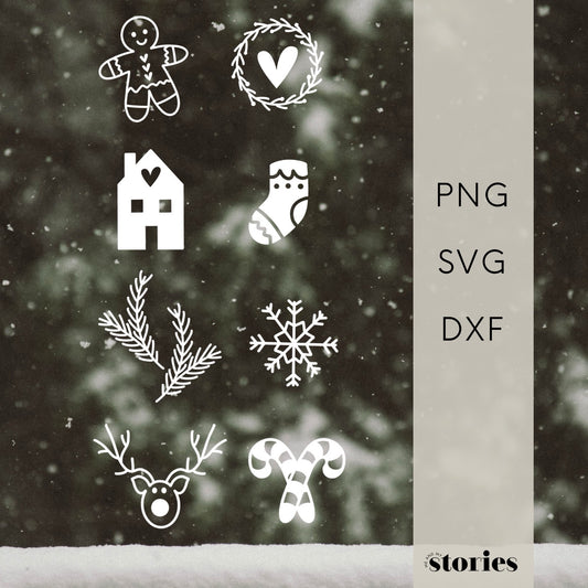 Digital plotter file - Winter landscape Christmas village