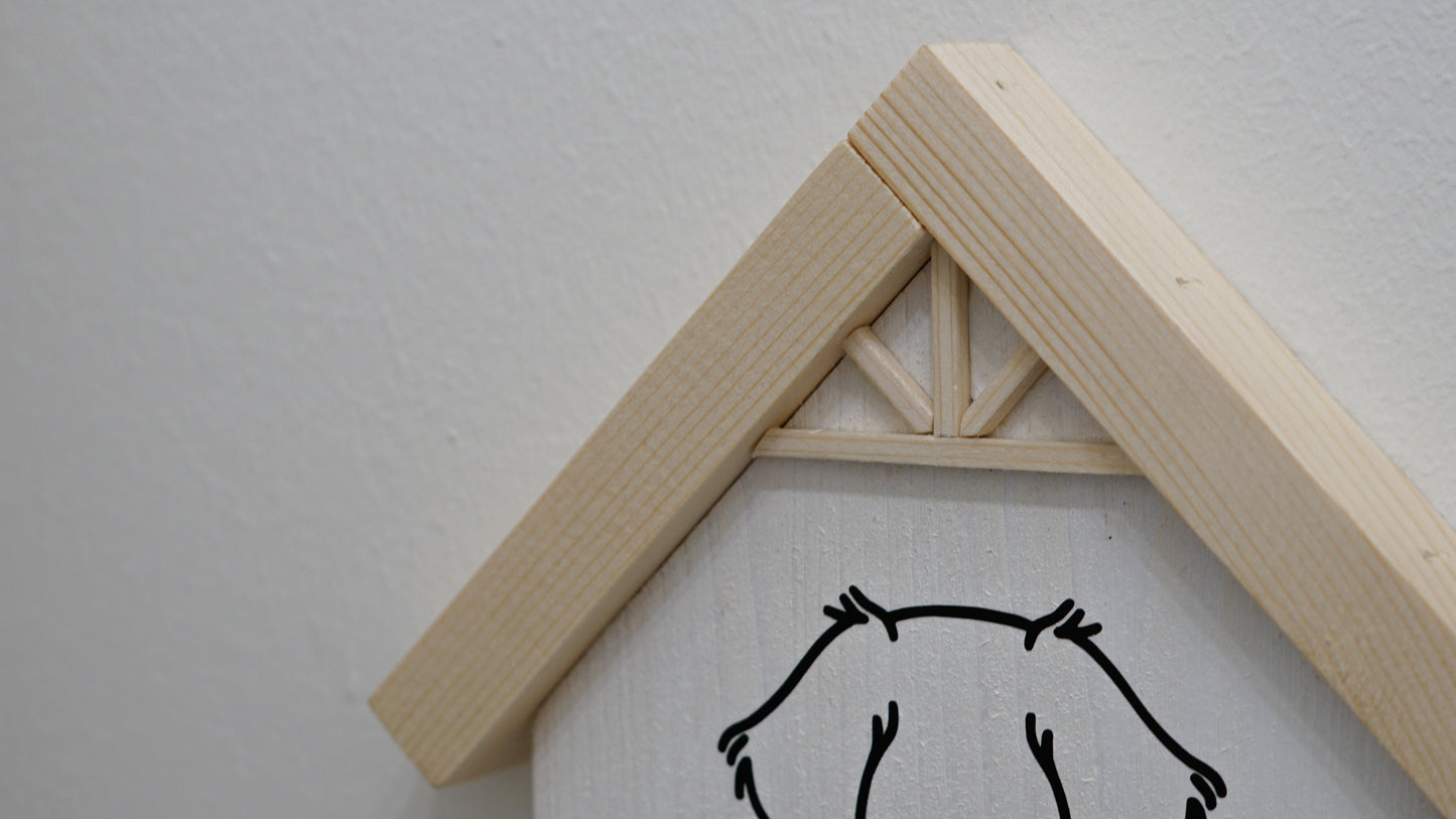 Personalisierte Hundegarderobe aus Holz - Haken für Hundeleine mit Wunschnamen