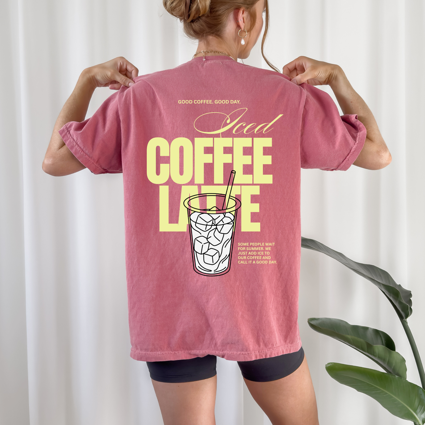 Plotterdatei „Iced Coffee“ mit Eiskaffee-Becher und Coffee-Lover-Schriftzug als Backprint, SVG DXF PNG