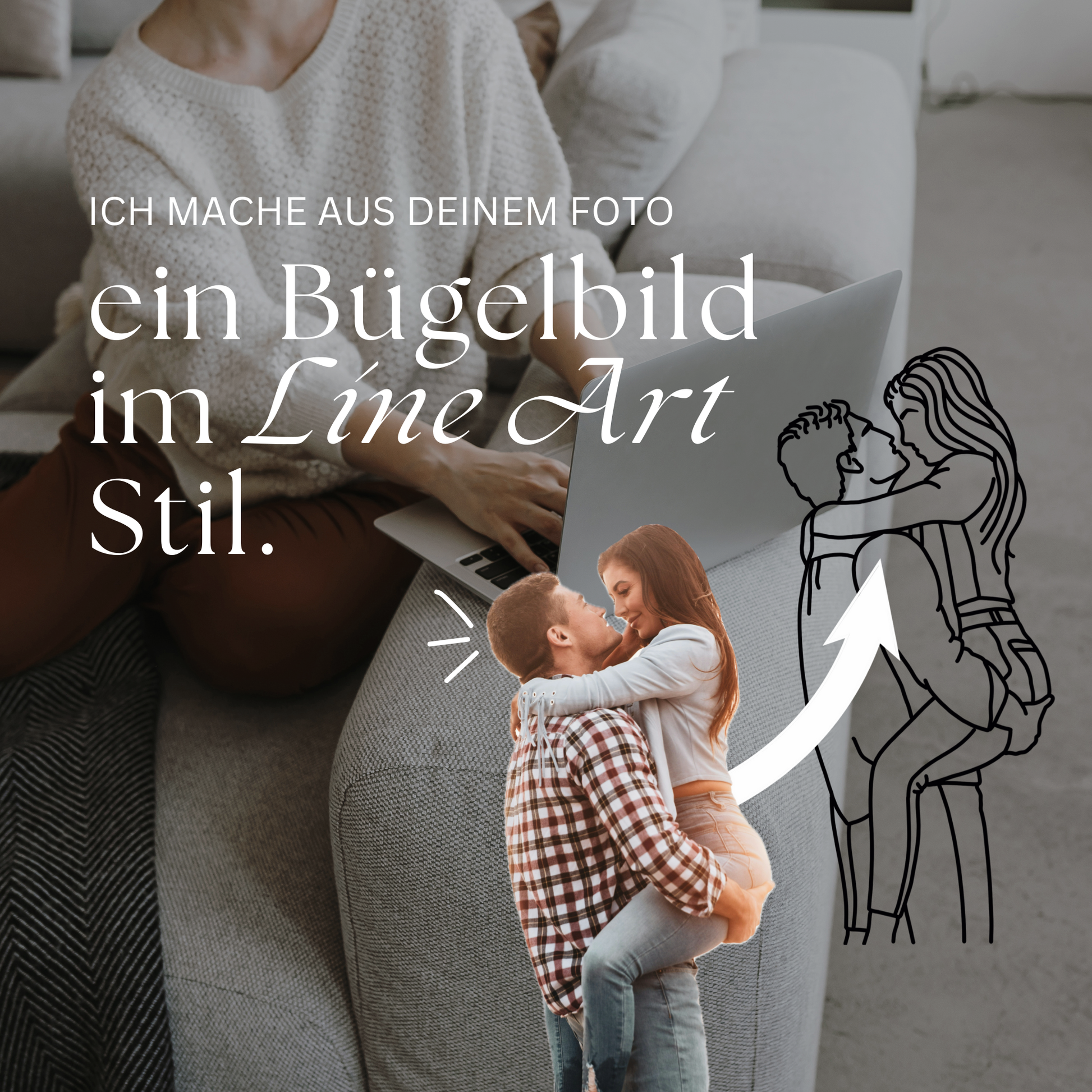 Ich mache aus deinem Foto ein Bügelbild im Line Art Stil