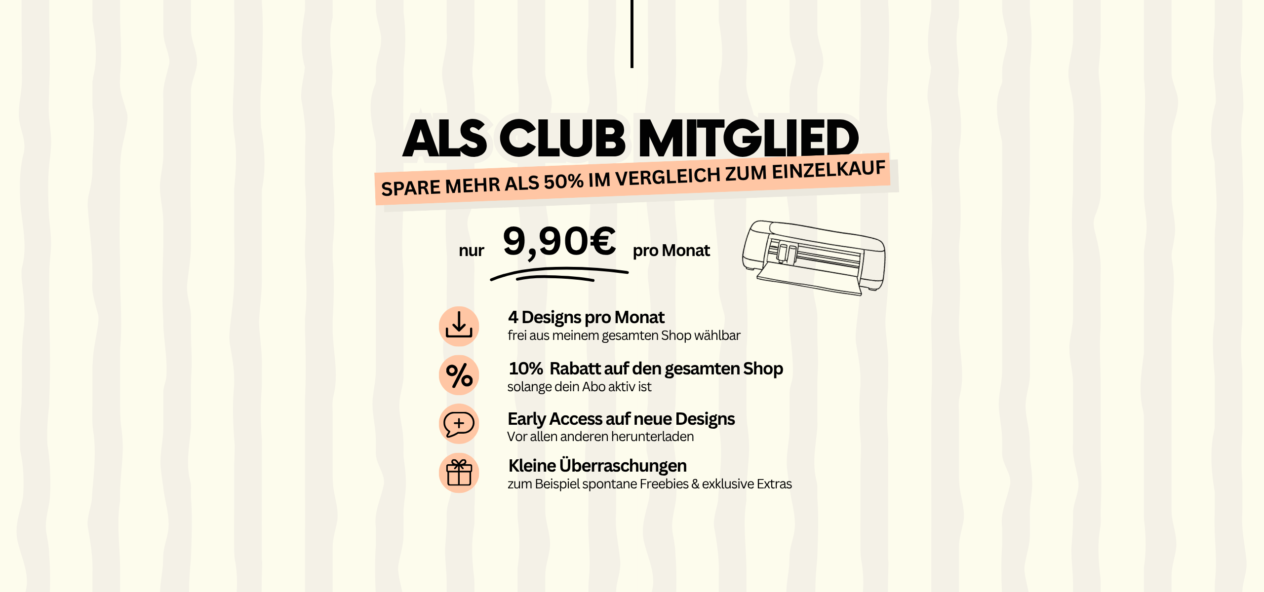 Als Club Mitglied, spare mehr als 50% im vergleich zum einzelkauf
