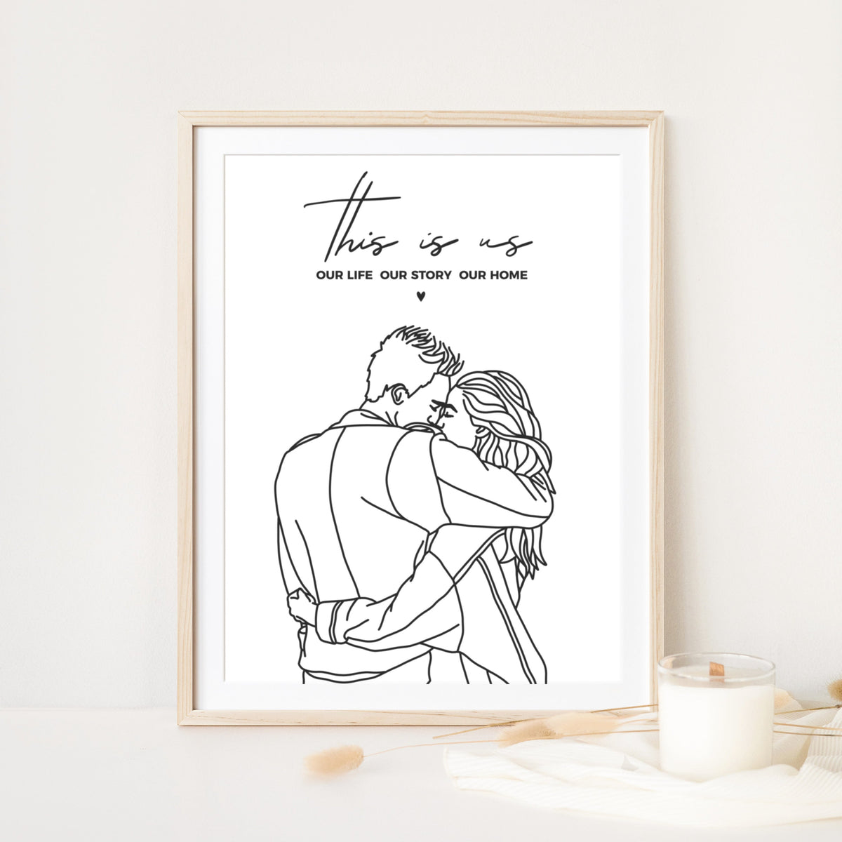 This is Us Plotterdatei mit Liebespaar Line Art und Our Life Our Story Our Home Schriftzug für Partner Hoodies und persönliche DIY Geschenke