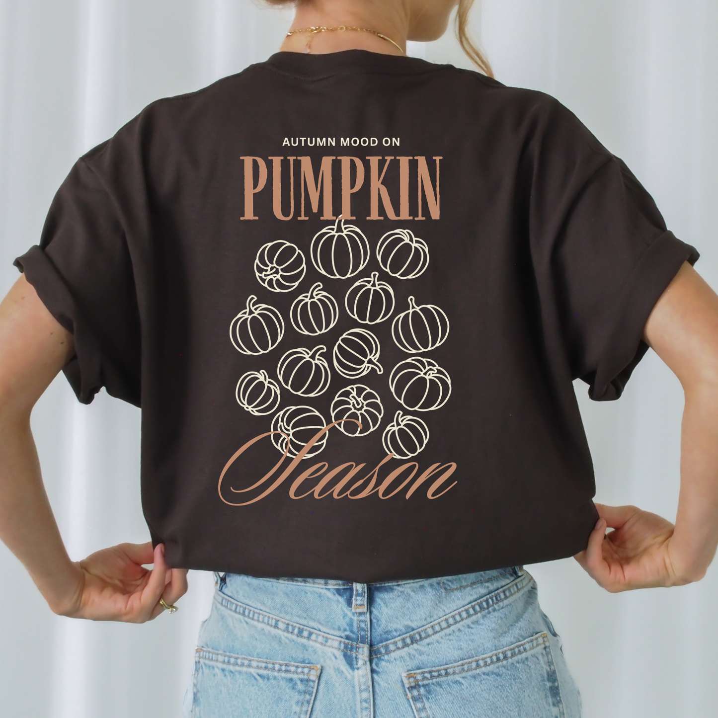 Plotterdatei „Pumpkin Season“ mit verschiedenen handgezeichneten Kürbissen und Herbst Schriftzug für Shirts, Sweater und Herbstdeko, SVG DXF PNG