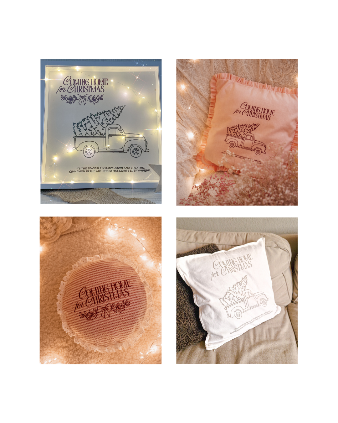 Cozy Kreationen zum Weihnachtlichen Plotter-Design "Coming home for christmas"