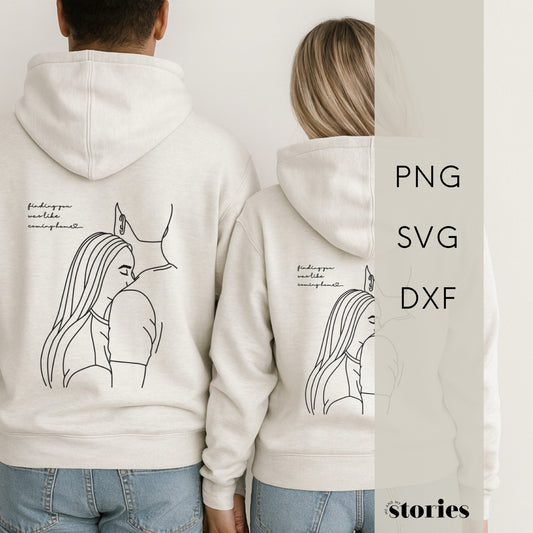 Plotterdatei SVG - Liebespaar Line Art