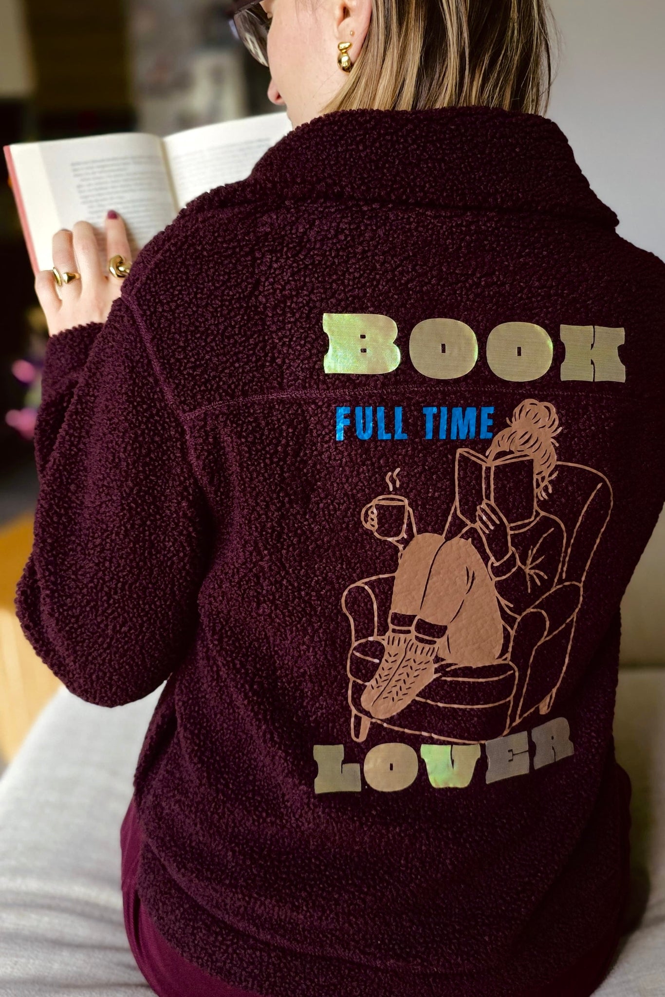 Die Plotterdatei "Full time book lover" aus drei verschiedenen Folien