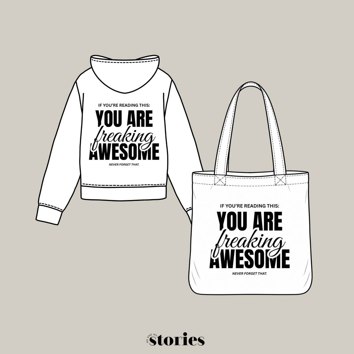 Freaking Awesome Plotterdatei SVG als pinker Backprint mit positivem Statement You Are Freaking Awesome auf weißem Shirt