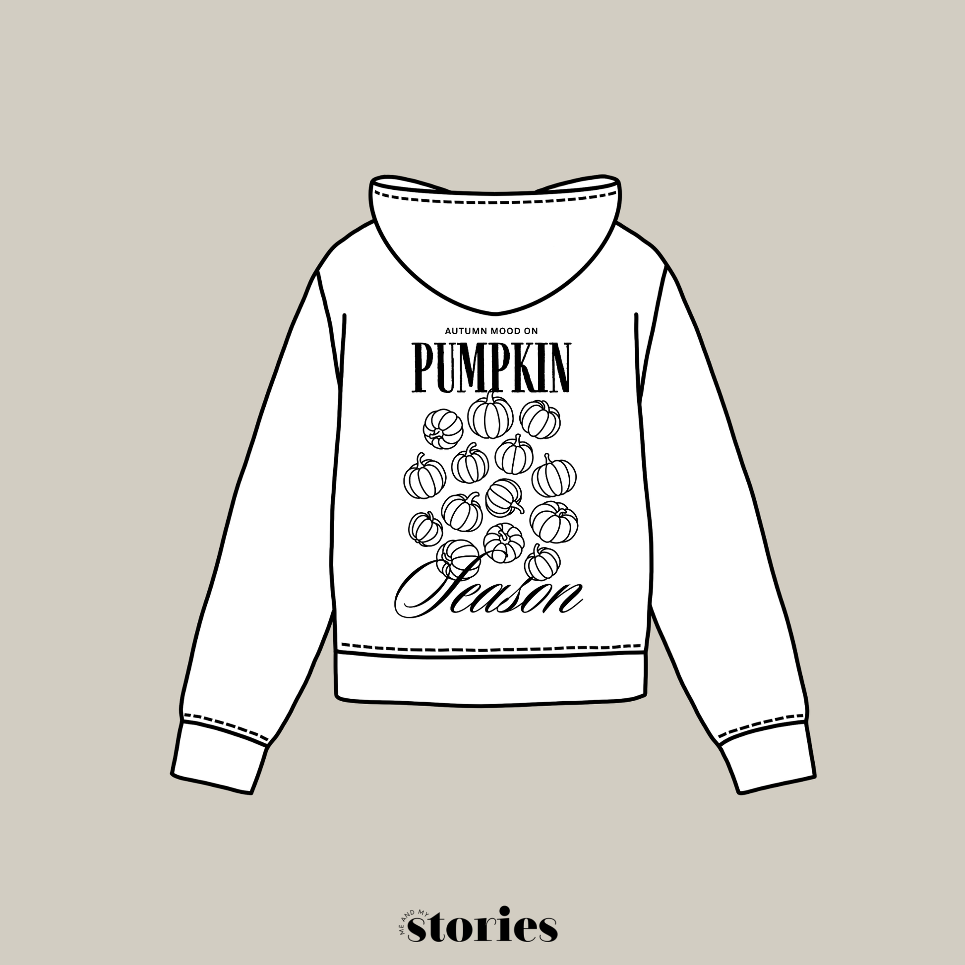 Plotterdatei „Pumpkin Season“ mit verschiedenen handgezeichneten Kürbissen und Herbst Schriftzug für Shirts, Sweater und Herbstdeko, SVG DXF PNG