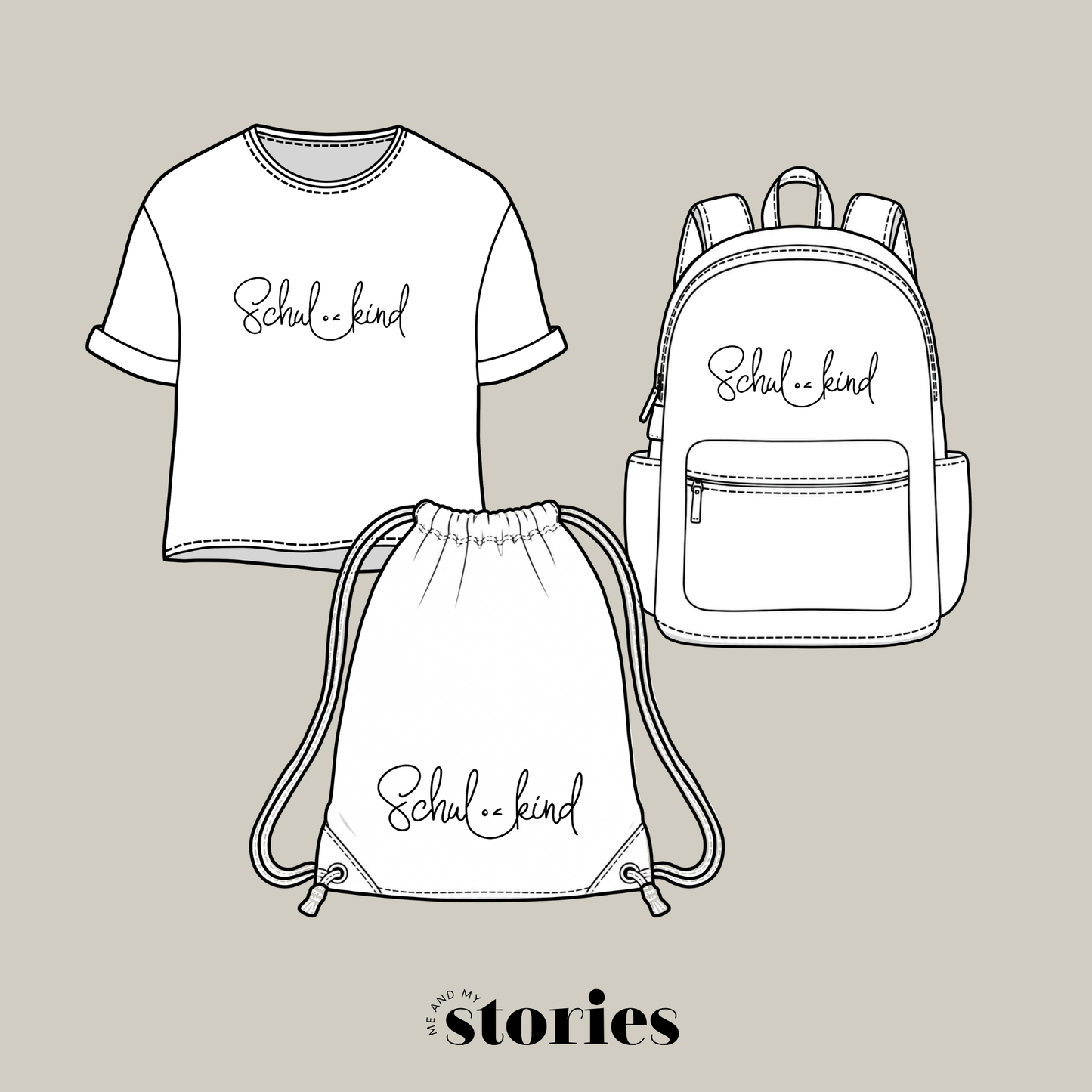 Digitale Plotterdatei „Schulkind Schriftzug“ – kreatives Design für den Schulanfang. Ideal für T-Shirts, Taschen und Schulzubehör zur Einschulung.