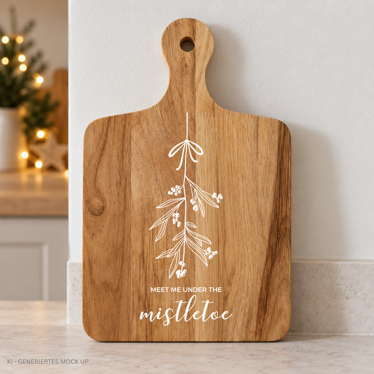 Plotterdatei SVG Mistelzweig Weihnachten – minimalistisches Line Art Mistletoe Motiv. Perfekt für Fensterbilder, Karten, Shirts & winterliche Deko.