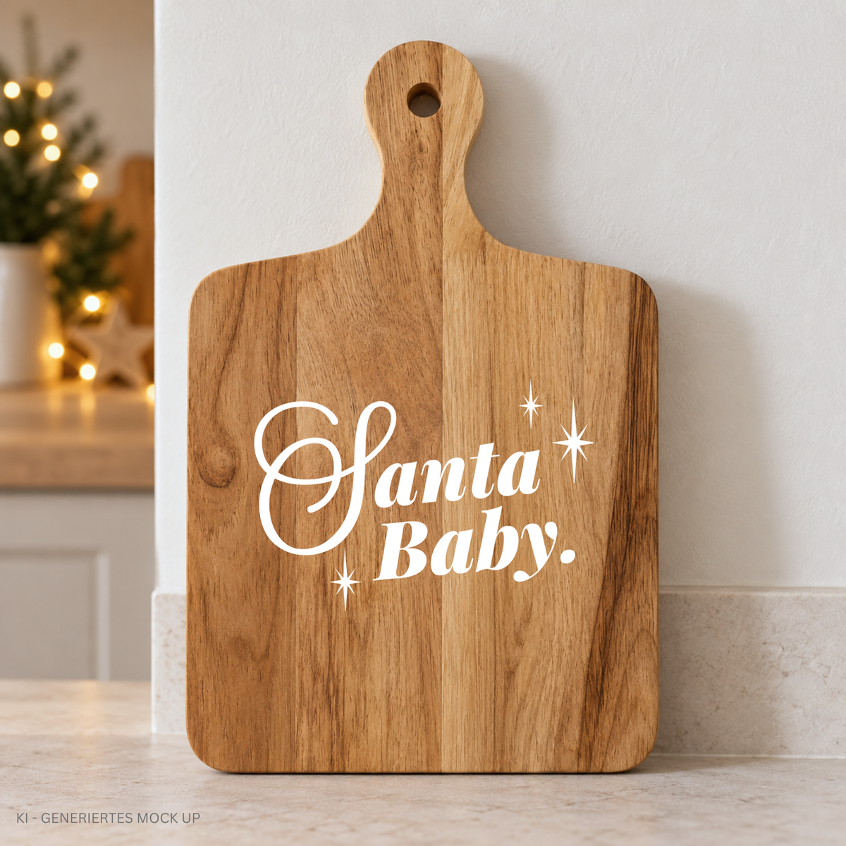 Santa Baby Weihnachtsschriftzug kombiniert mit gestreiftem Christmas Background als mehrfarbiges DIY Plotterdesign.