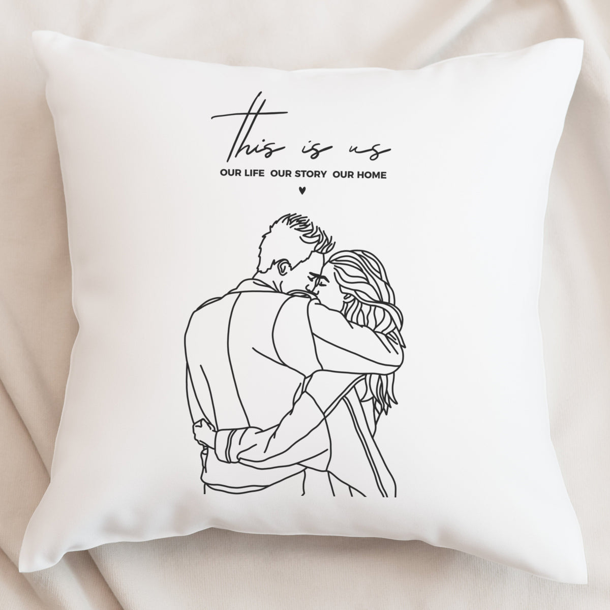 This is Us Plotterdatei mit Liebespaar Line Art und Our Life Our Story Our Home Schriftzug für Partner Hoodies und persönliche DIY Geschenke