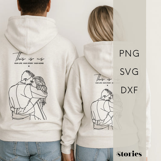 Plotterdatei SVG - Line Art Liebespaar