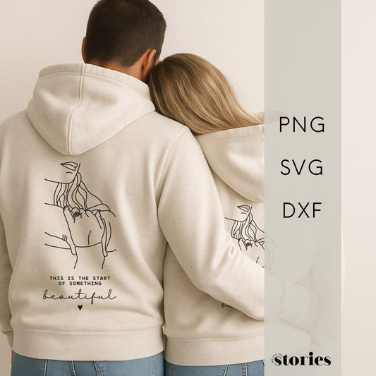 Plotterdatei SVG - Verlobung Line Art