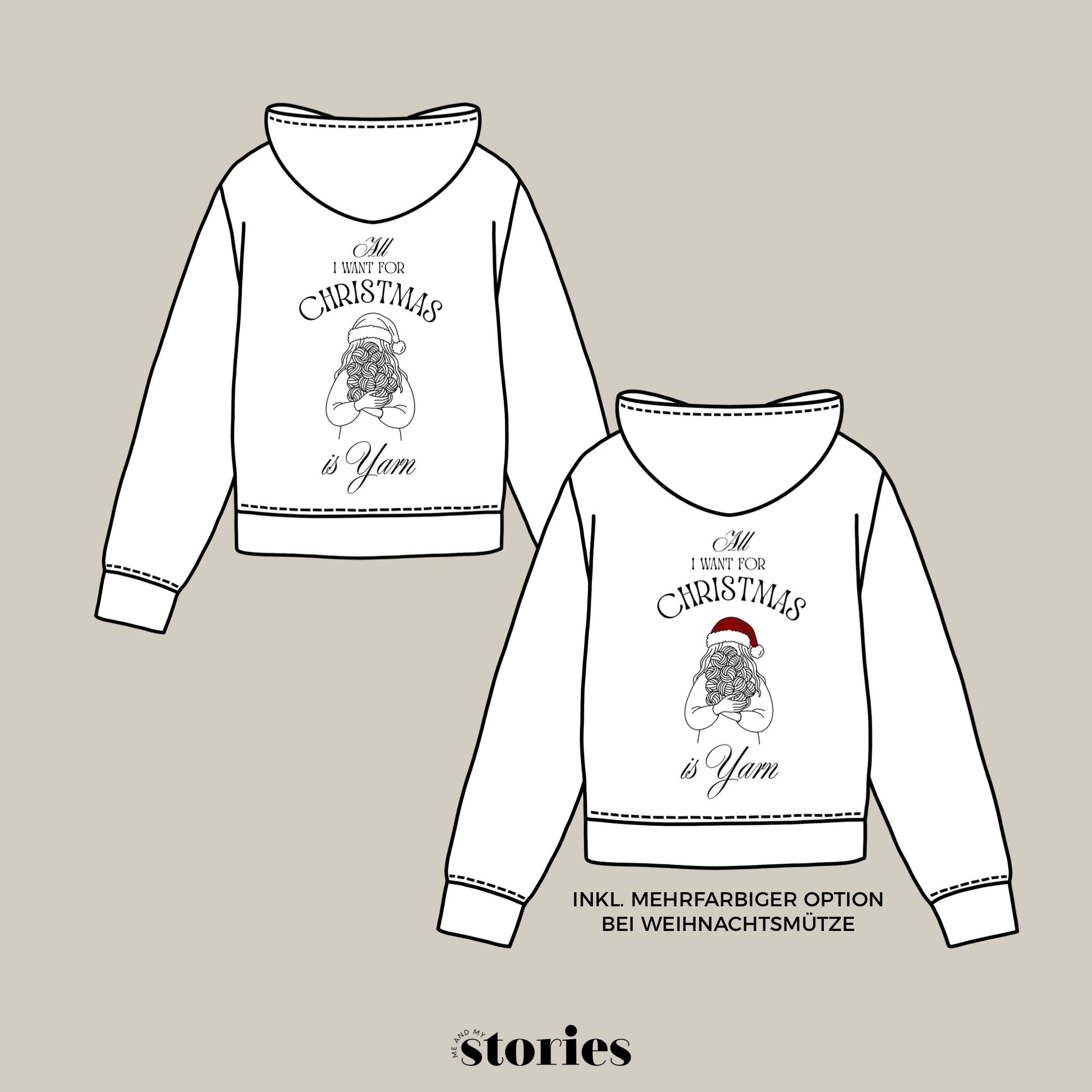 Weihnachtliche Line Art Plotterdatei – Frau mit Wollknäueln im Arm, perfektes Motiv für Strickfans & Selbermacher.