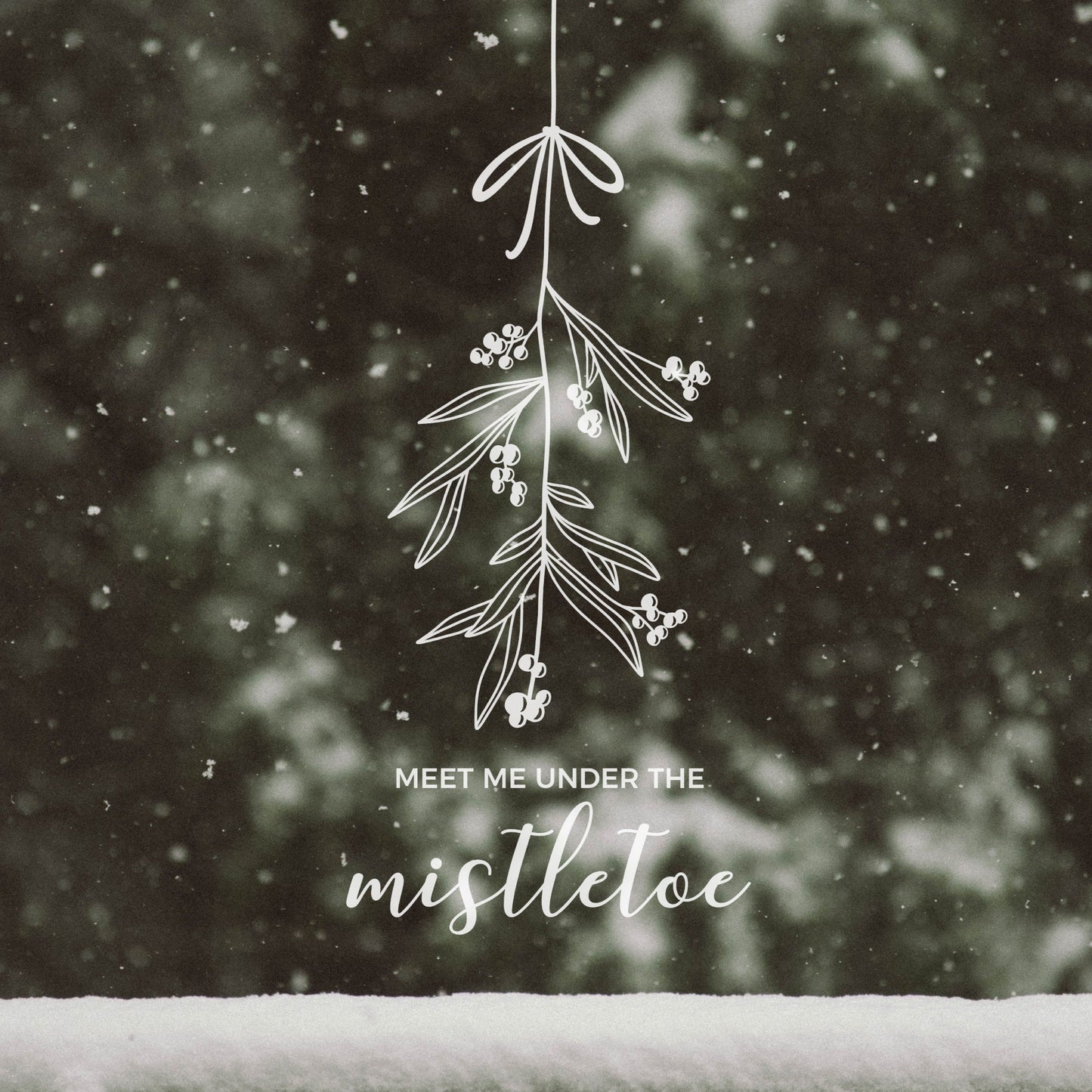 Plotterdatei SVG Mistelzweig Weihnachten – minimalistisches Line Art Mistletoe Motiv. Perfekt für Fensterbilder, Karten, Shirts & winterliche Deko.
