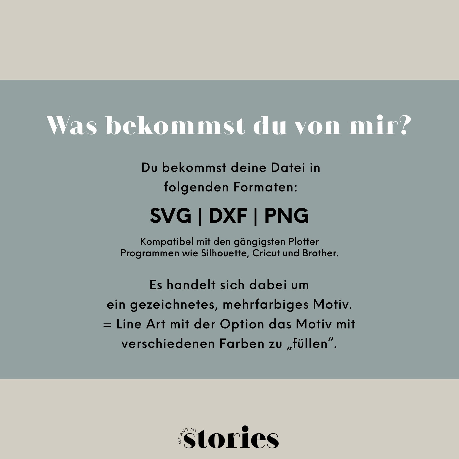 Individuell erstellte, mehrfarbige Plotterdatei nach Wunsch – als Kombination aus Illustration & Text. Für Cricut, Silhouette & Brother.