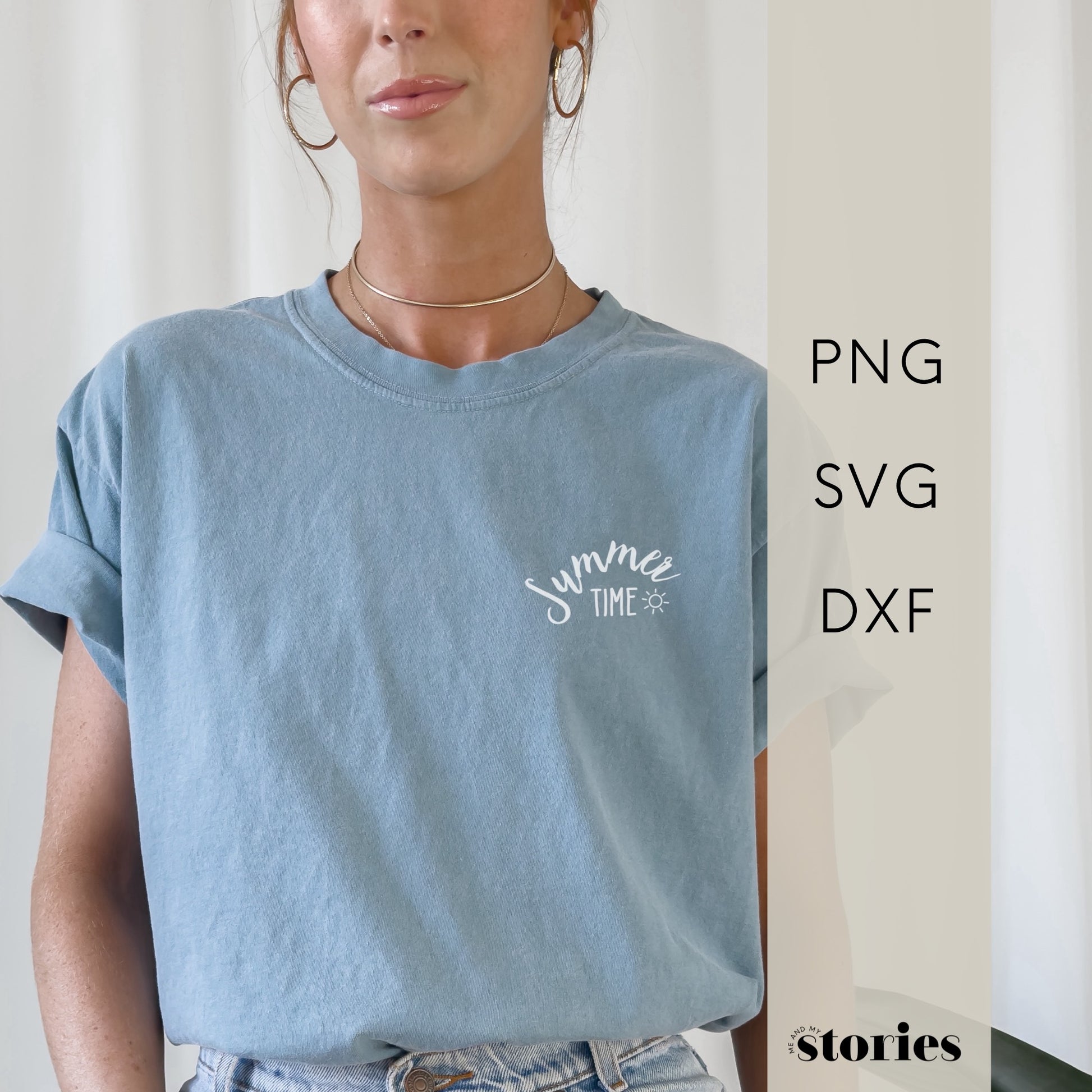 Digitale Plotterdatei mit dem Schriftzug „summer time“ und kleiner Sonne im minimalistischen Line Art Stil – für Shirts, Taschen, Caps & Sommeraccessoires.