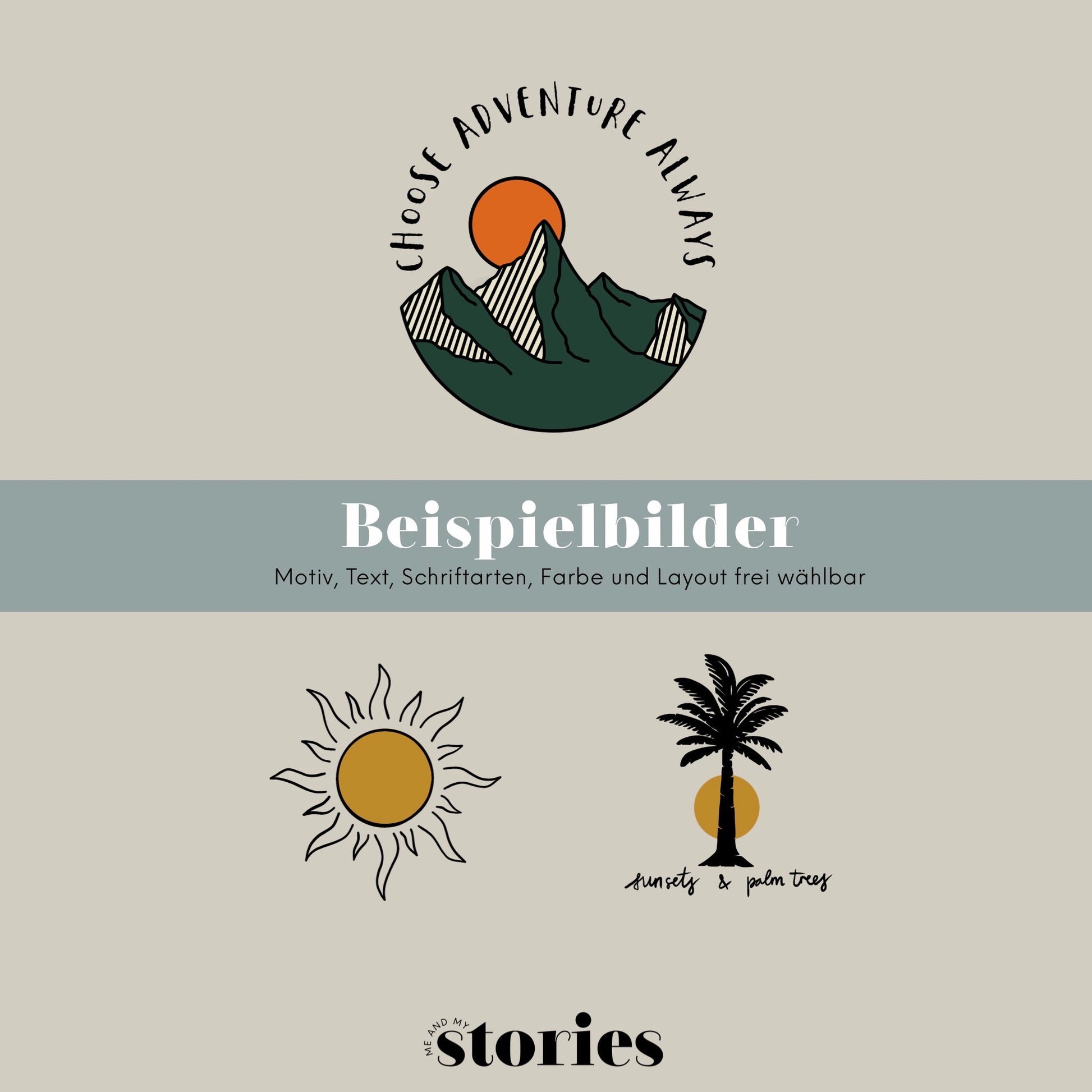 Individuell erstellte, mehrfarbige Plotterdatei nach Wunsch – als Kombination aus Illustration & Text. Für Cricut, Silhouette & Brother.