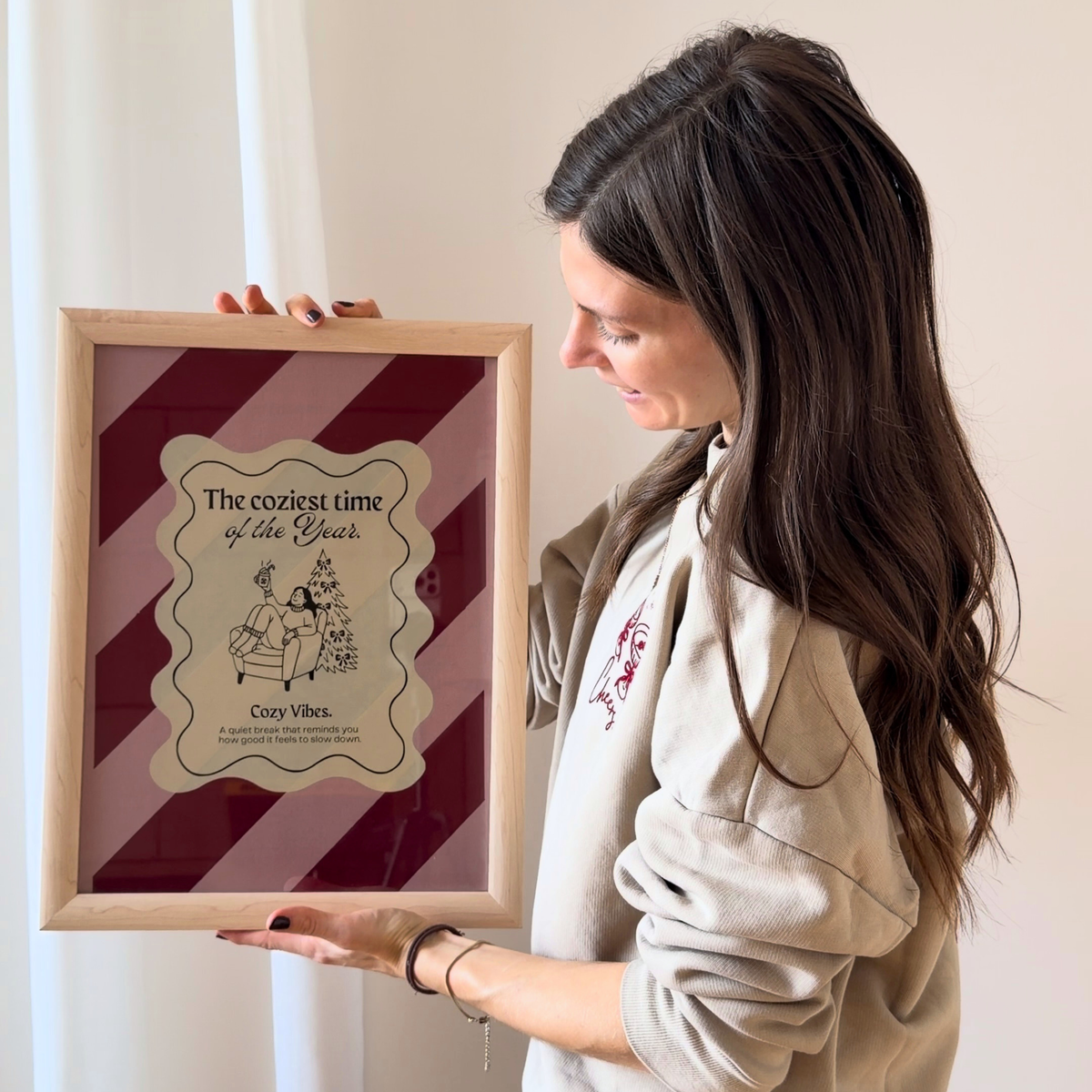selbst geplottetes Poster in weinrot und hellrosa